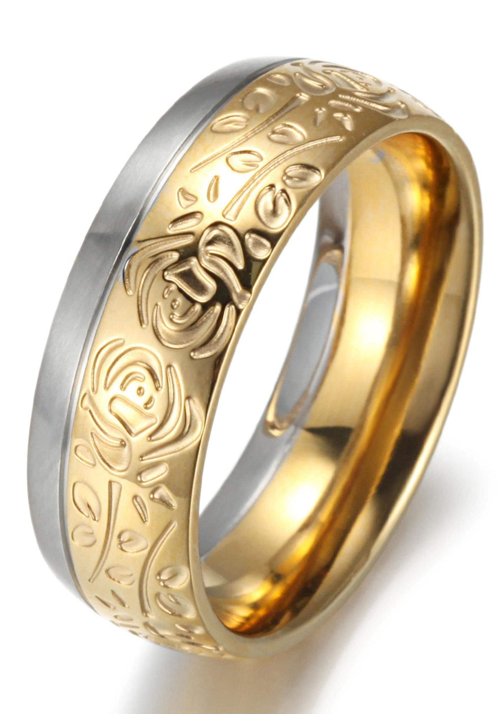 Firetti Trauring »Schmuck Geschenk "LIEBE" bicolor, ca. 8,00 mm breit«