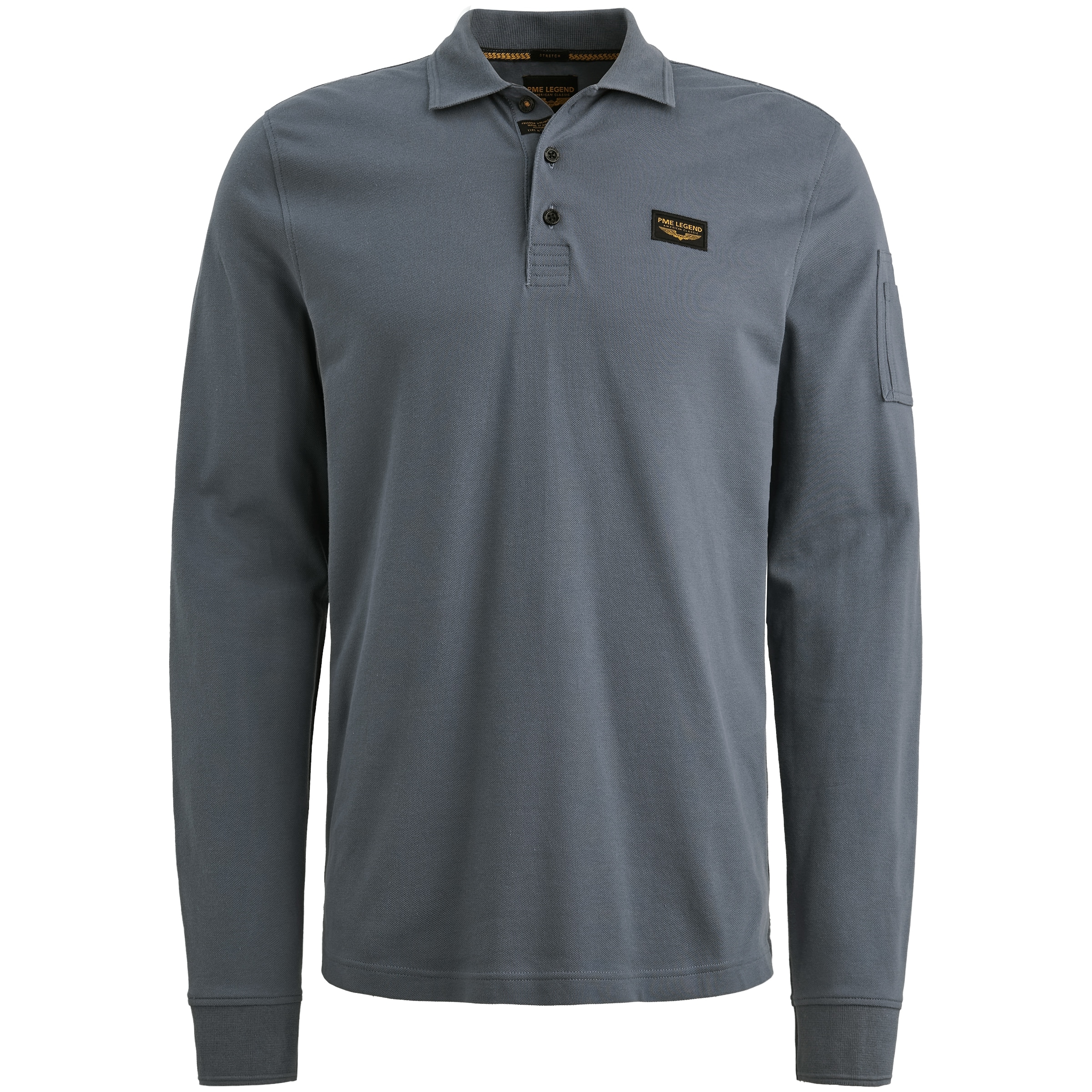 PME LEGEND Langarm-Poloshirt mit Logo Stickerei