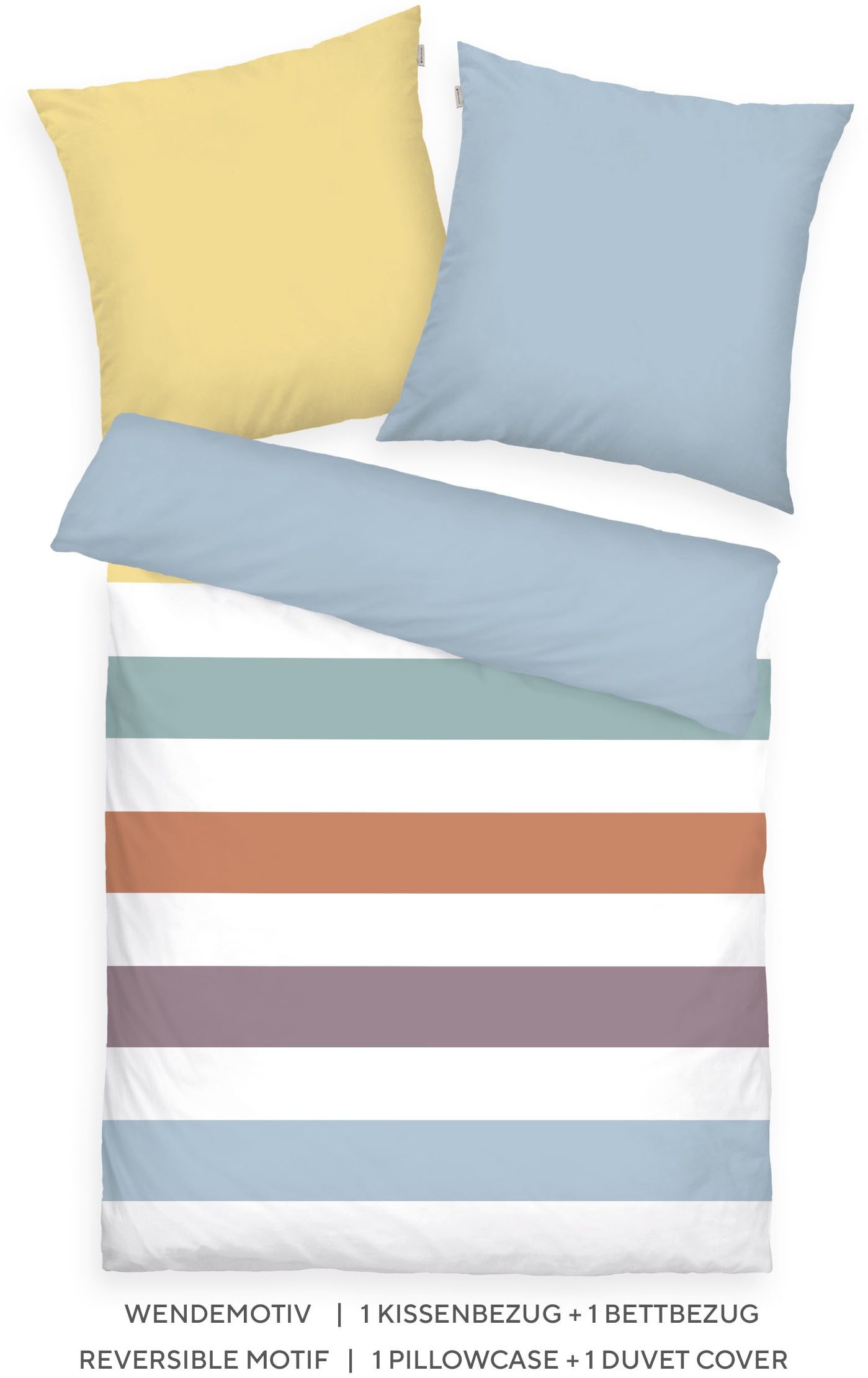 Thumbnail - TOM TAILOR HOME Bettwäsche "COLORED STRIPES in Gr. 135x200cm, 155x220cm, 200x220cm oder 100x135cm" 2 Stk. new bedroom, g...