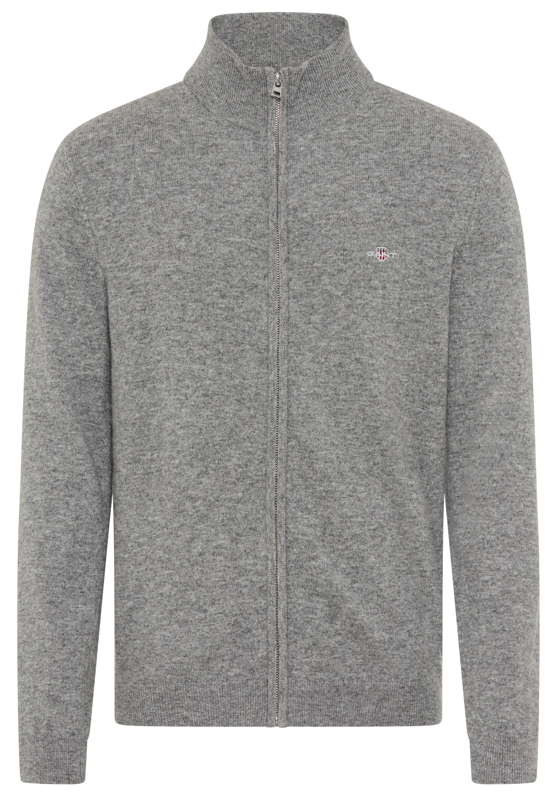 Gant Strickjacke "EXTRAFINE LAMBSWOOL ZIP CARDIGAN" mit Logostickerei günstig online kaufen