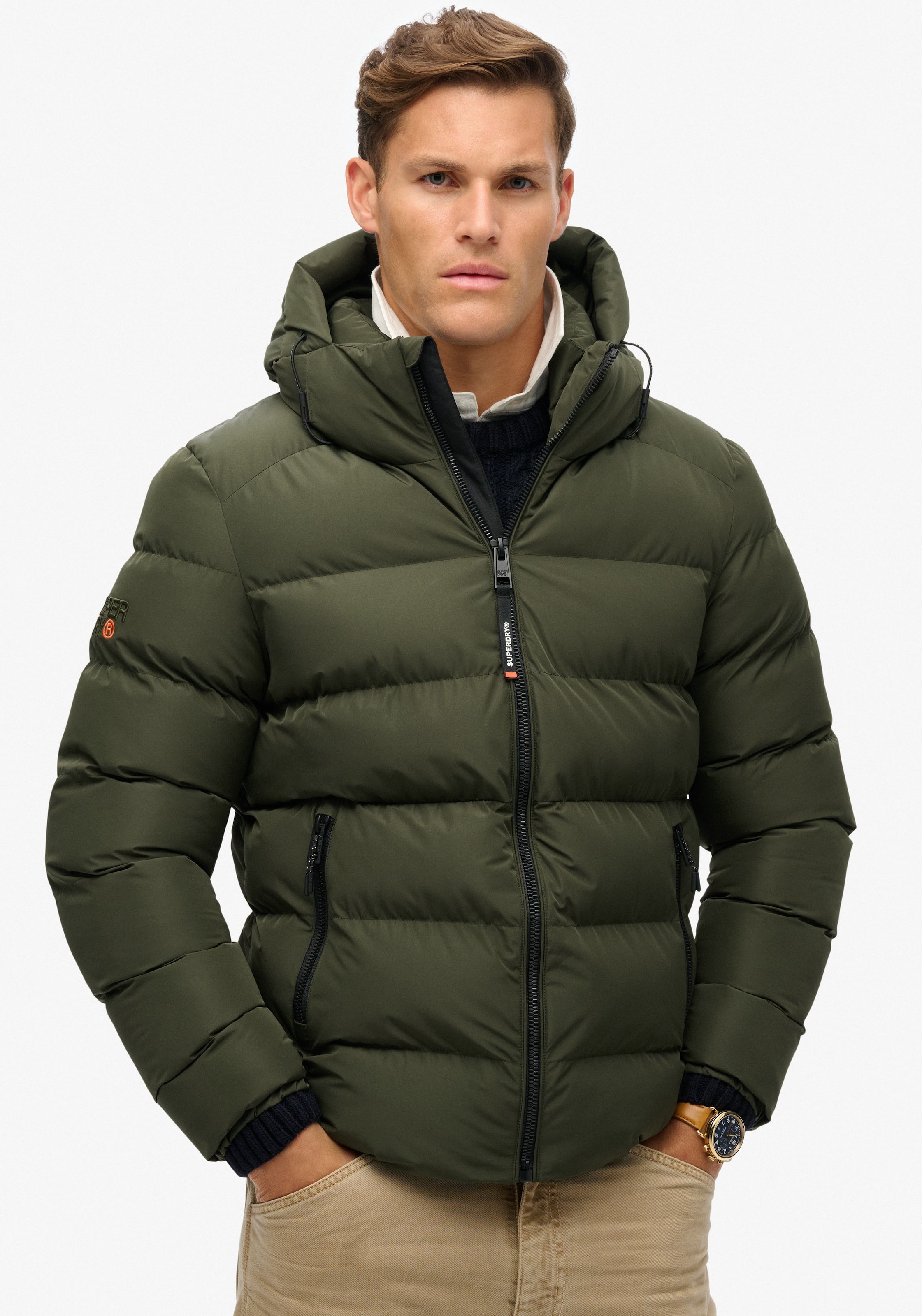 Superdry Steppjacke "HOODED SPORTS PUFFER JACKET" günstig online kaufen