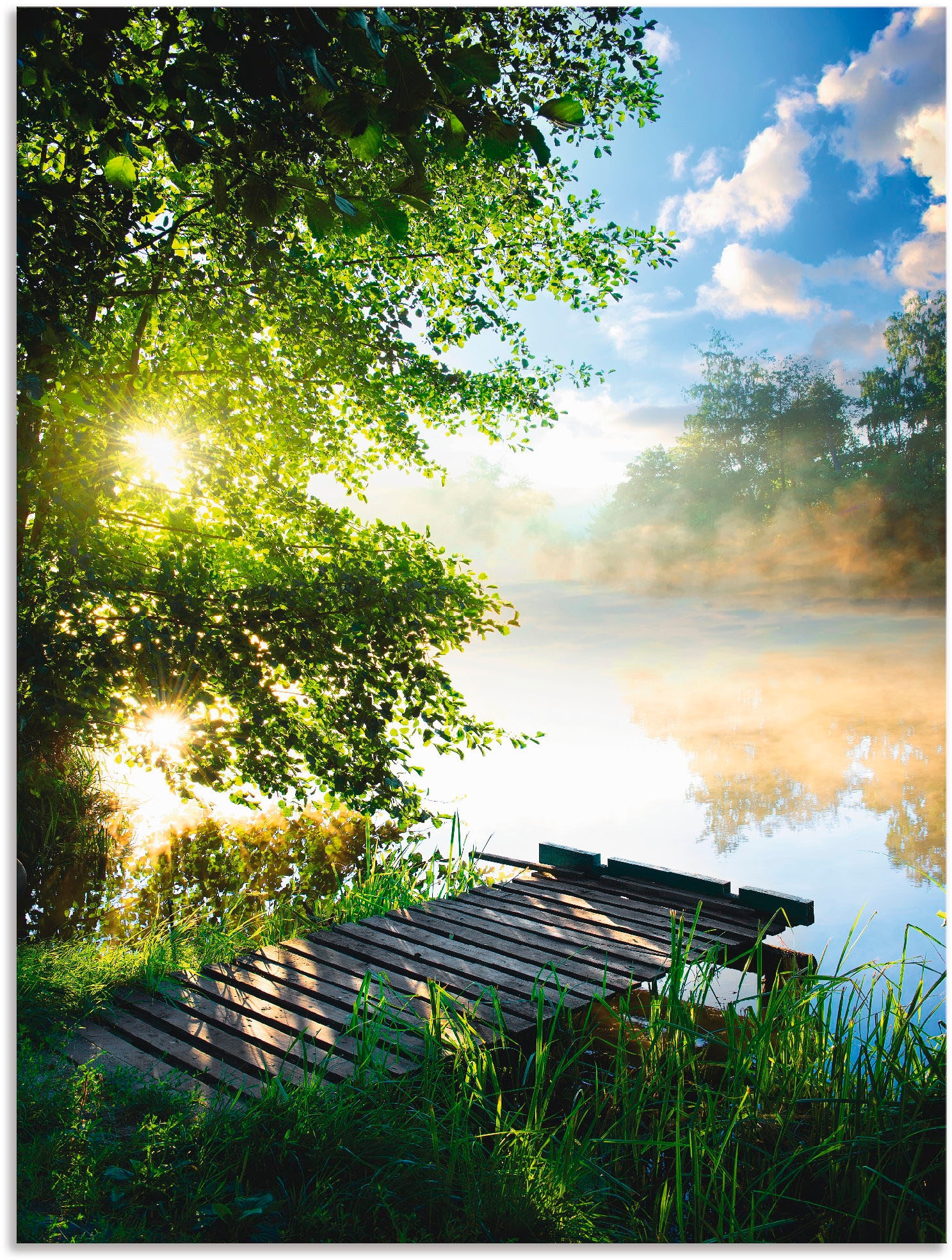 Artland Wandbild "Angelsteg am Morgen" Gewässer 1 Stk. tlg. als Alubild, Ou günstig online kaufen