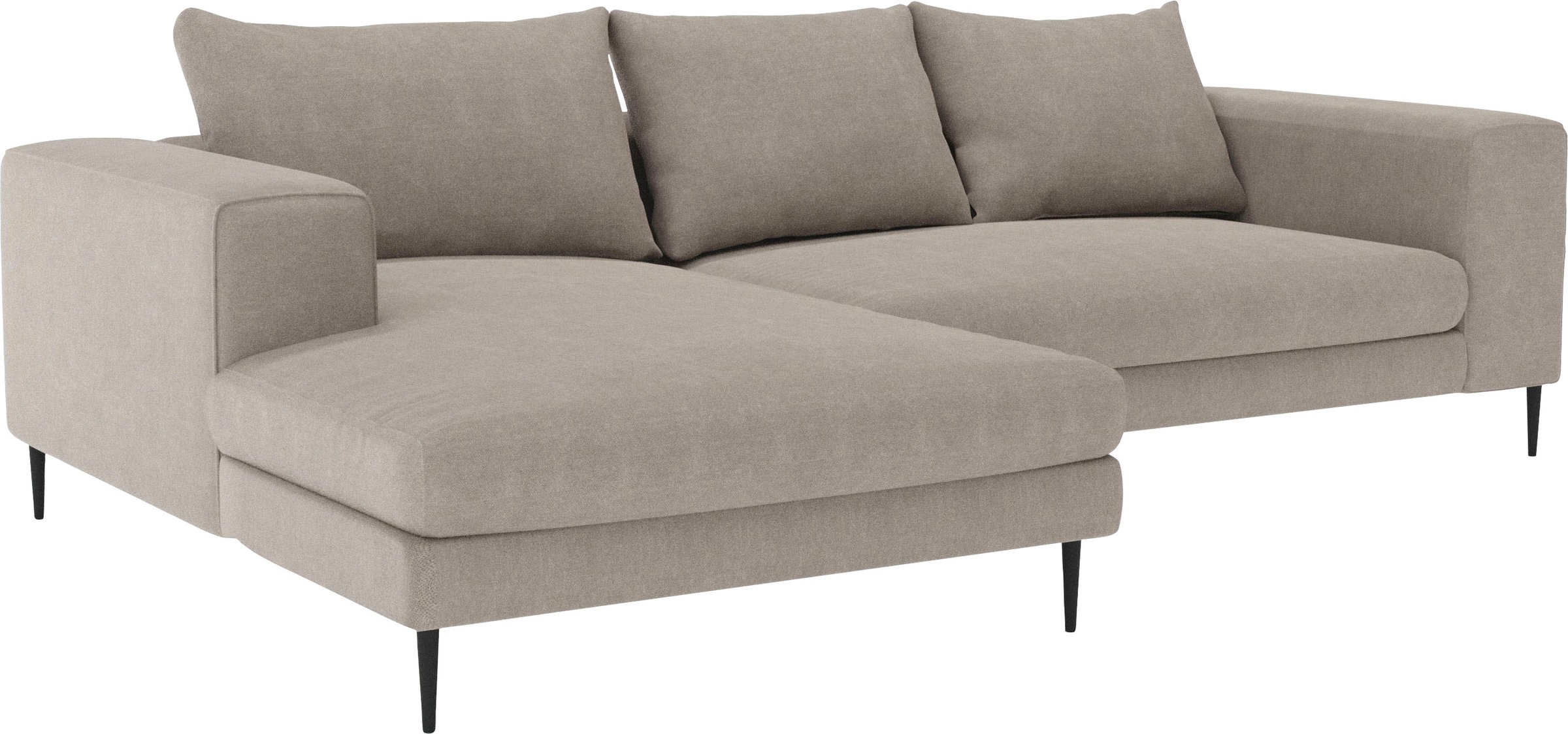 INOSIGN Ecksofa »Aurora, L-Form, mit extra breiter Recamiere, 324 x 170 cm (BxT)«, Designsofa mit tollem Sitzkomfort, extra hohe Metallfüße schwarz