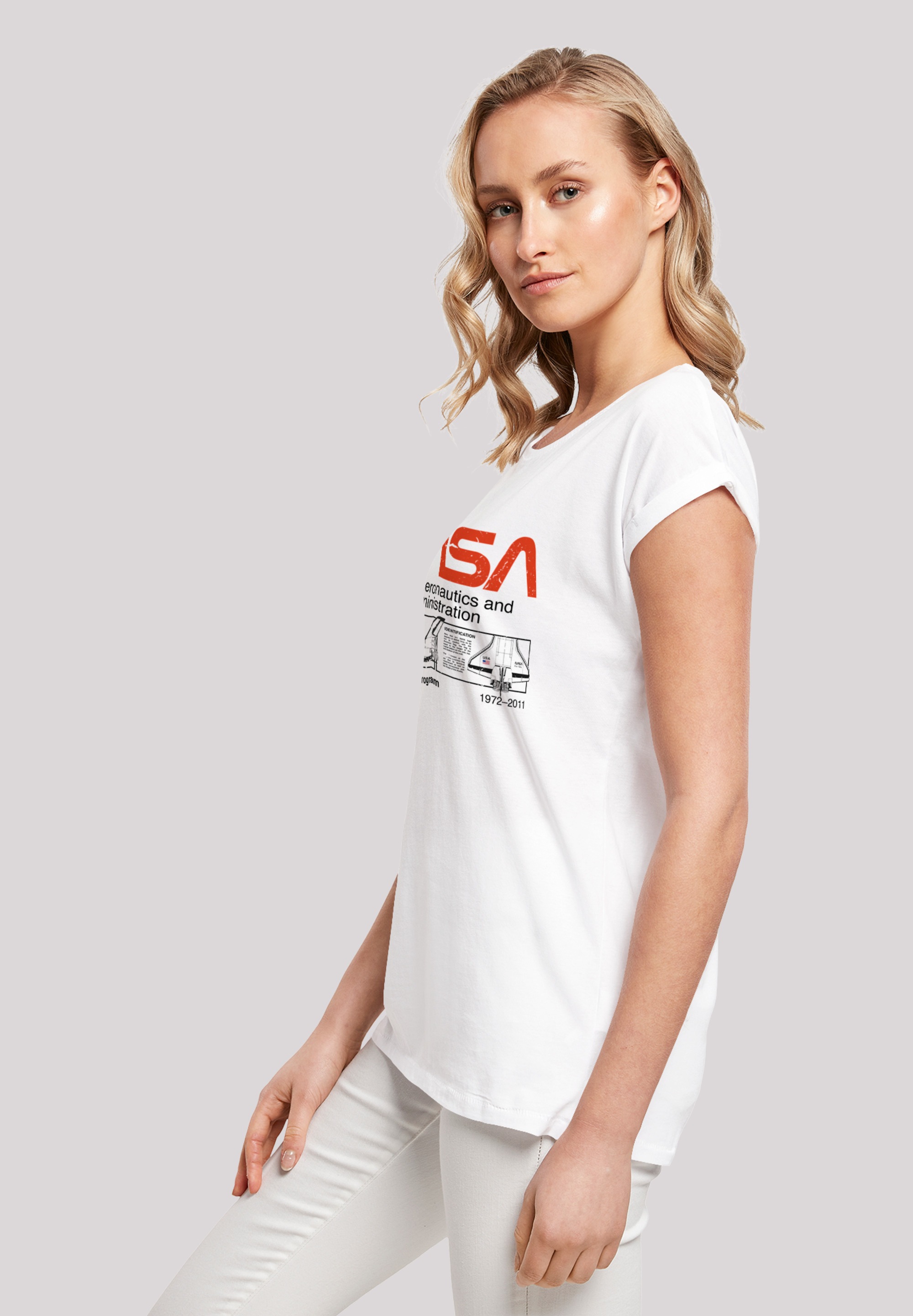 F4NT4STIC T-Shirt »NASA Classic Space Shuttle White«, Damen,Premium Merch,Regular-Fit,Kurze Ärmel,Bedruckt