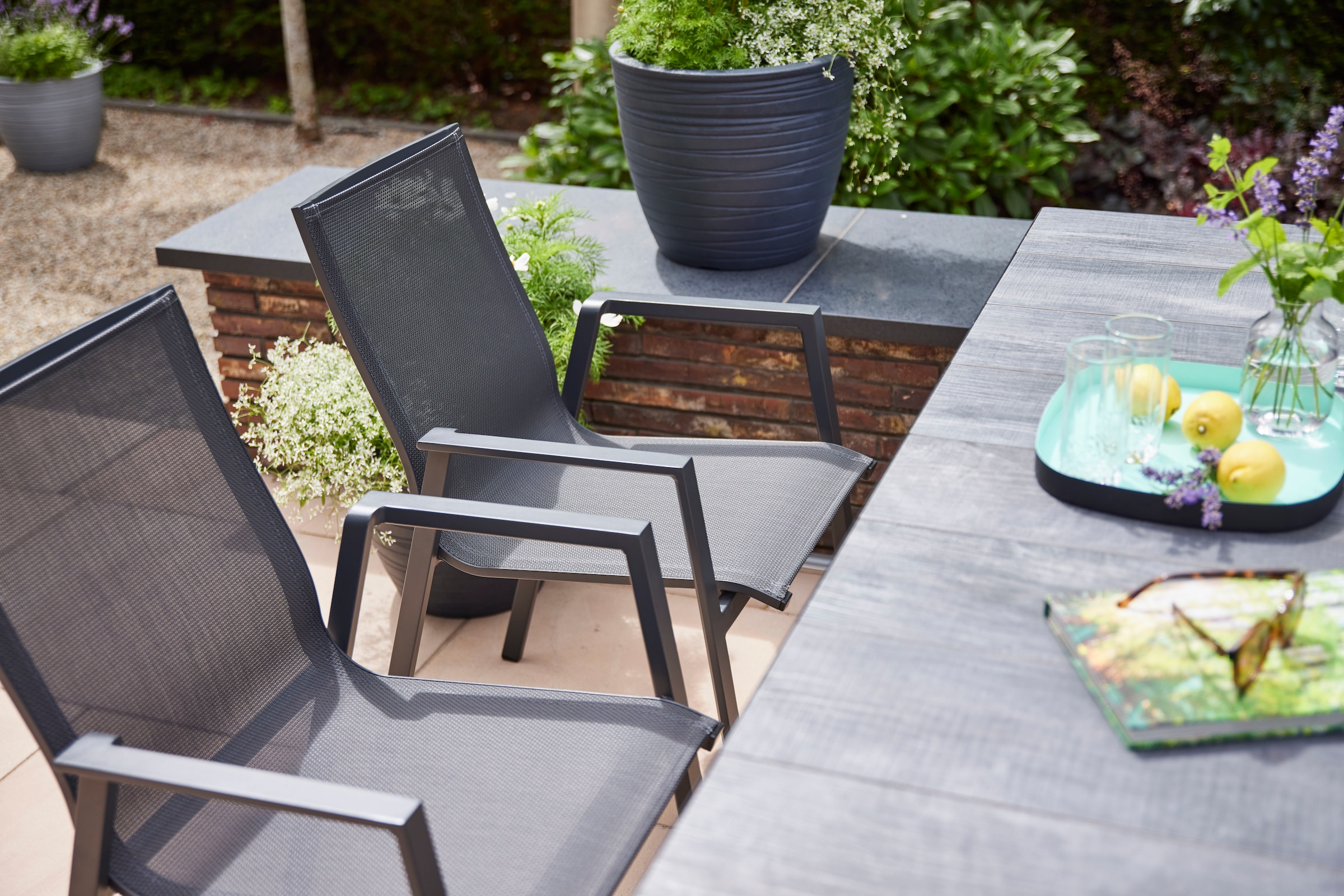 Siena Garden Gartensessel »RENO Stapelsessel« Gestell aus Aluminium, Ranotex® Bezug