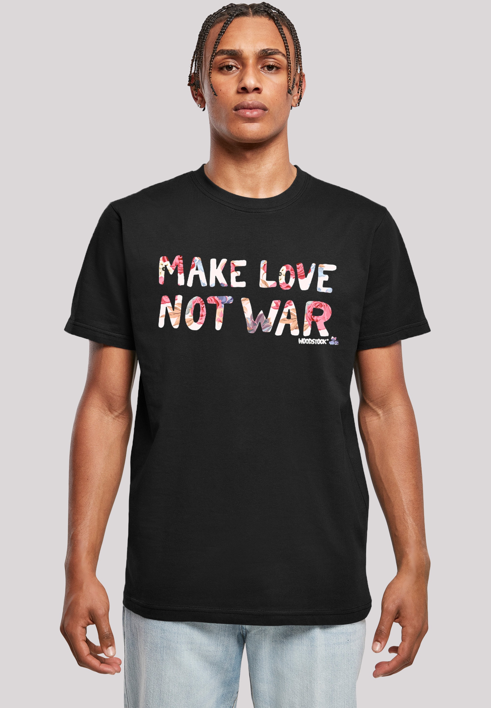 T-Shirt »WOODSTOCK Make Love Not War Floral«, Herren,Premium...