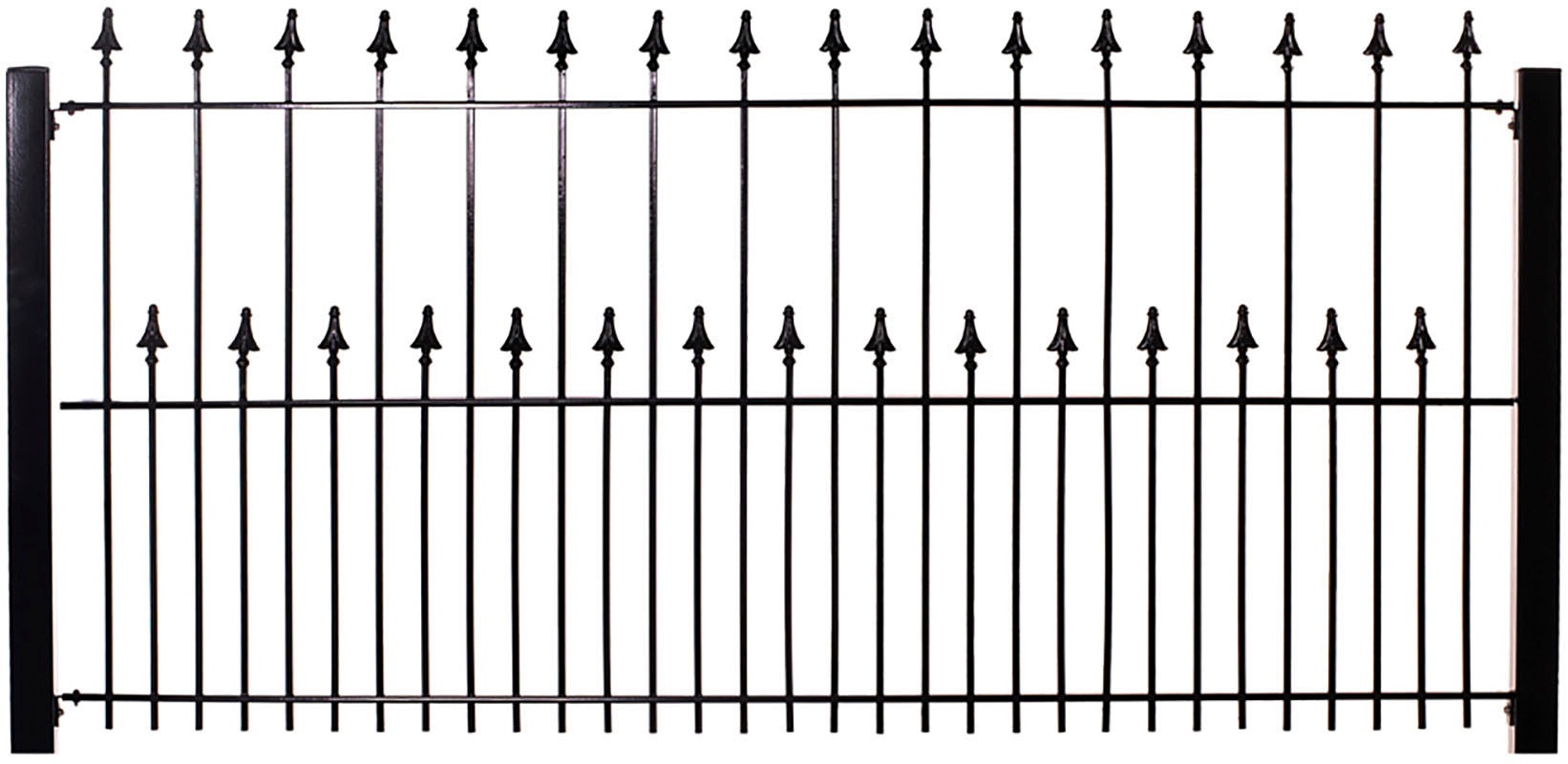 Zierzaun »Zierzaun-60x60«, schwarz, 100 cm hoch, 5 Elemente für 10 m, 6 Pfosten