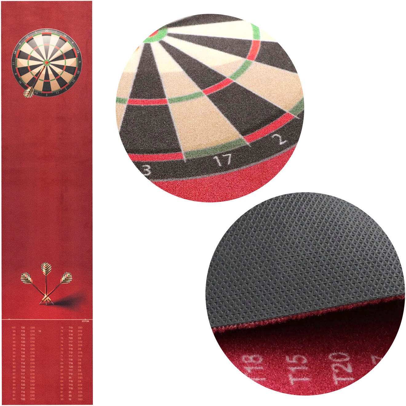 Primaflor-Ideen in Textil Läufer »Dartteppich BRISTOL, Made in Belgium«, rechteckig, 5 mm Höhe, Dartmatte mit offiziellem Spielabstand 237 cm, rutschhemmend