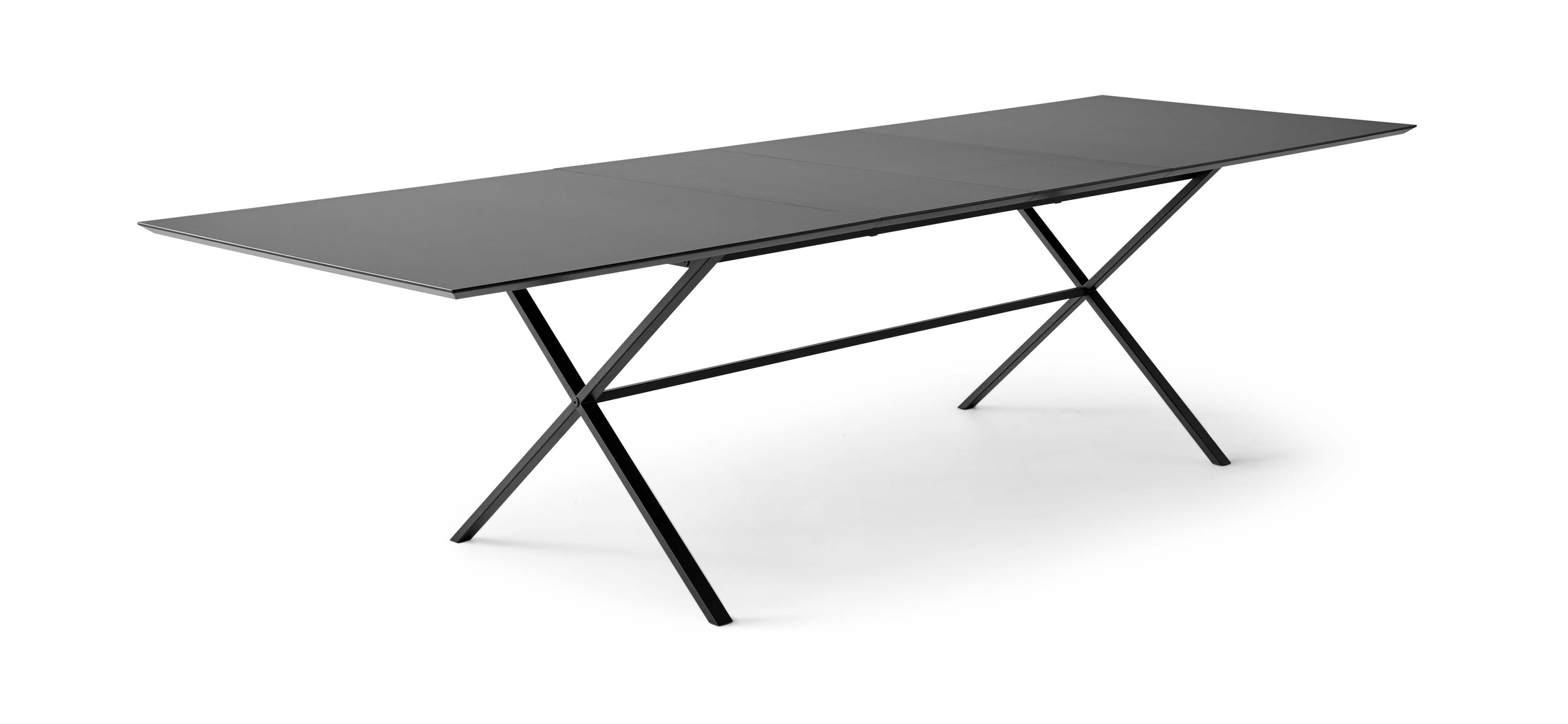 Hammel Furniture Esstisch »Meza Designtisch mit Auszugsfunktion und 2 Einlegeplatten«, rechteckige Tischplatte MDF, gekreuztes Metallgestell