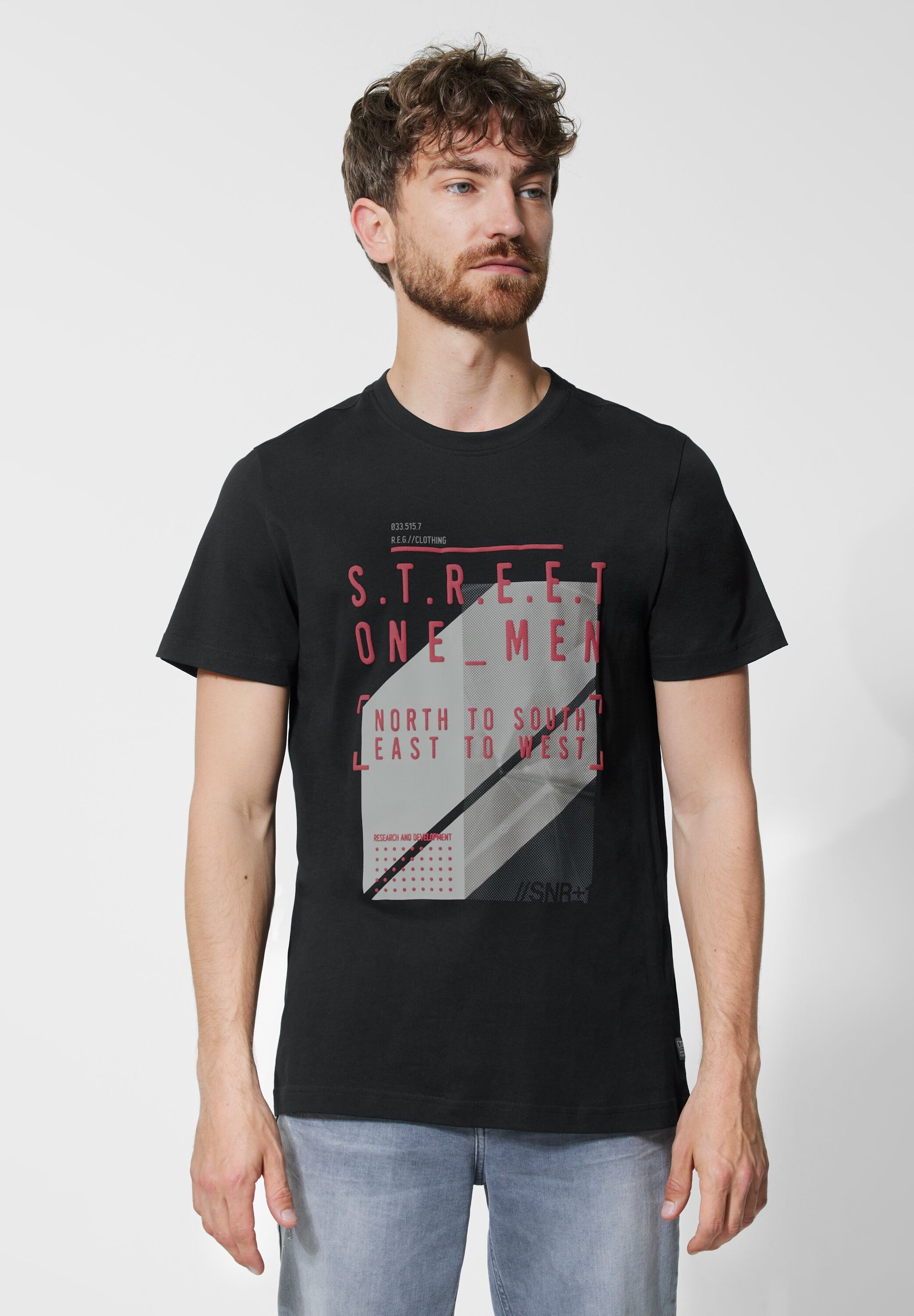 STREET ONE MEN T-Shirt, mit Print-Mix