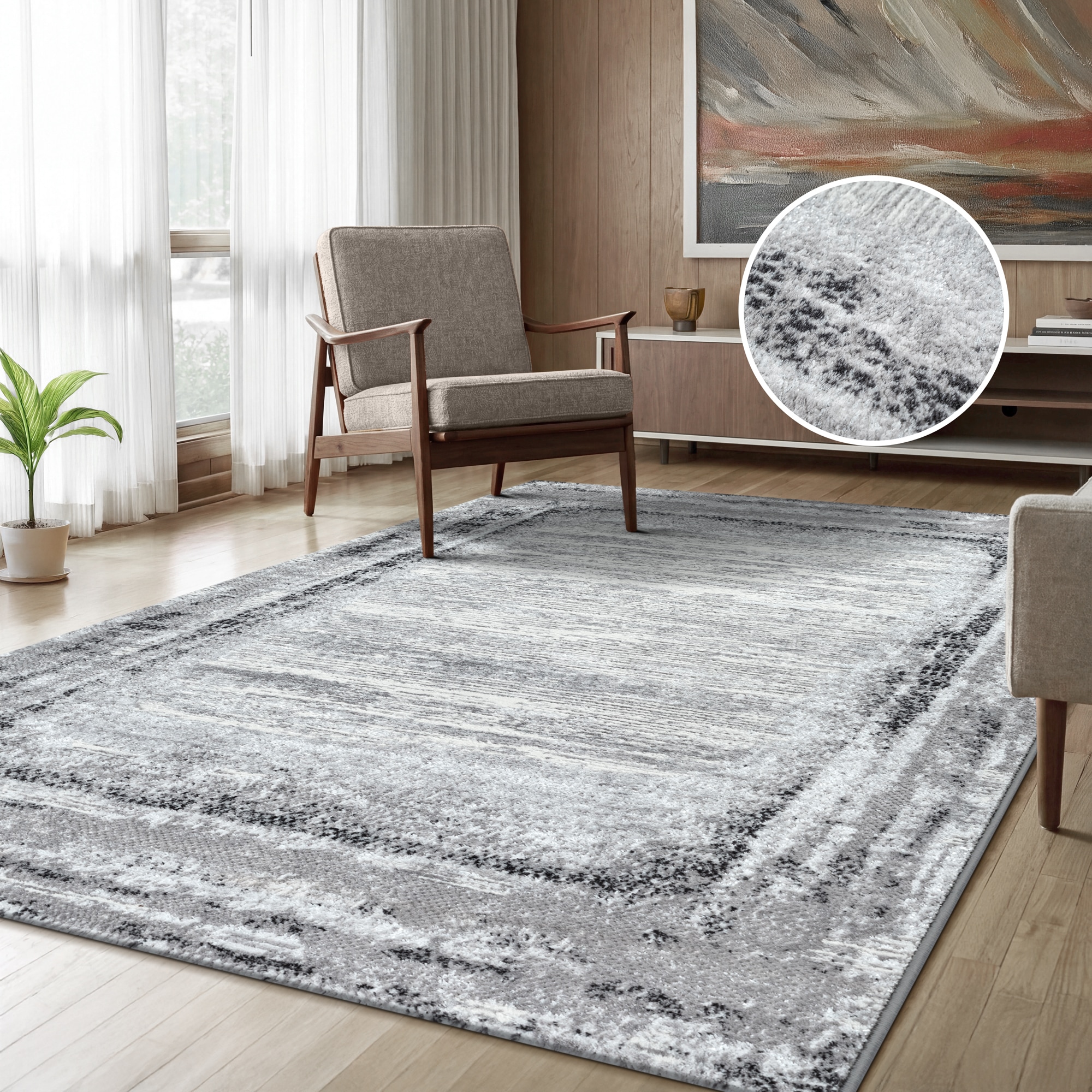 Sanat Teppich "Harmony 3215, auch als Läufer und in Rund" rechteckig 12 mm Höhe Wohnzimmer, Kurzflor, modern, Bordüre, Schlafzimmer