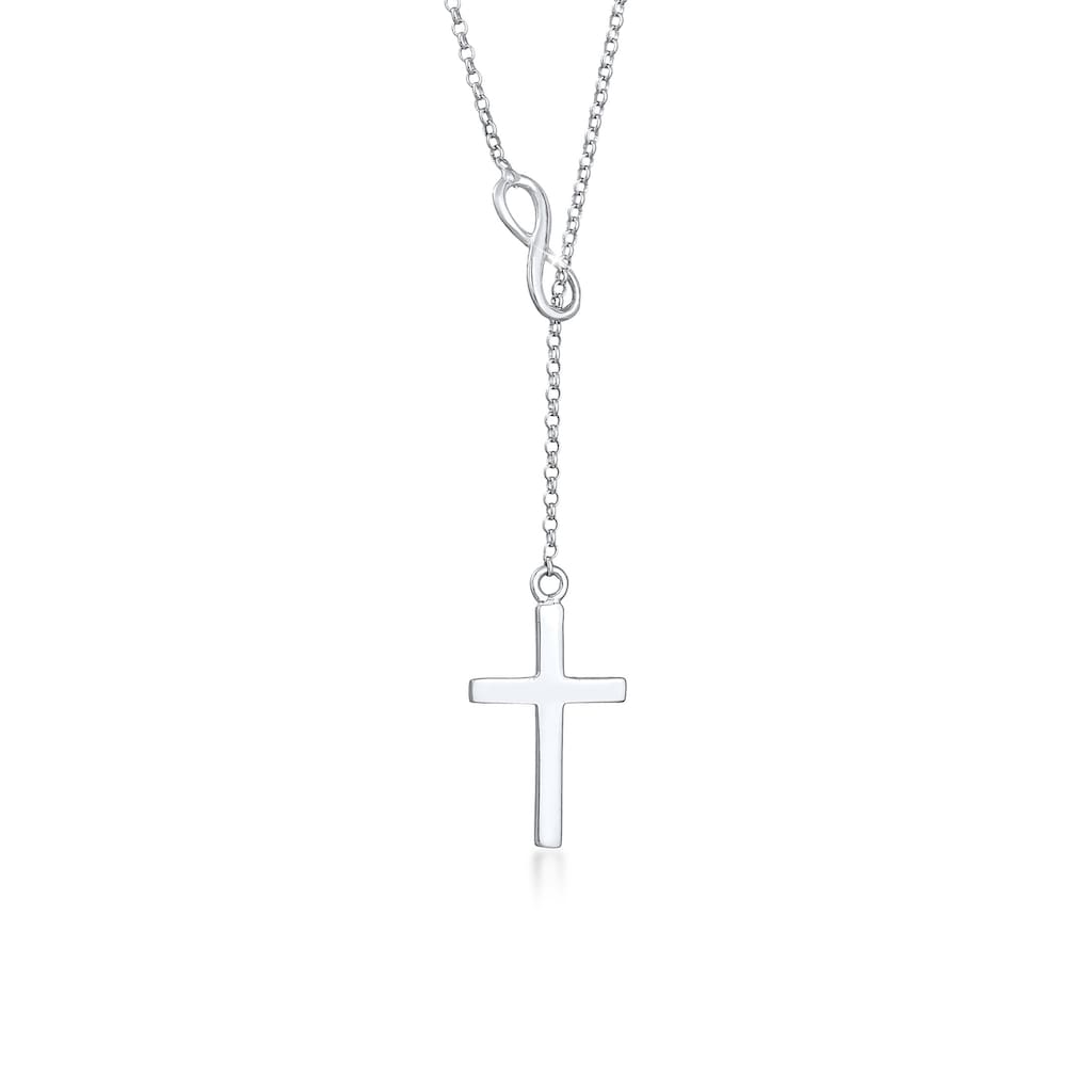 Elli Collierkettchen »Y-Kette mit Kreuz und Infinity Symbol 925 Silber«