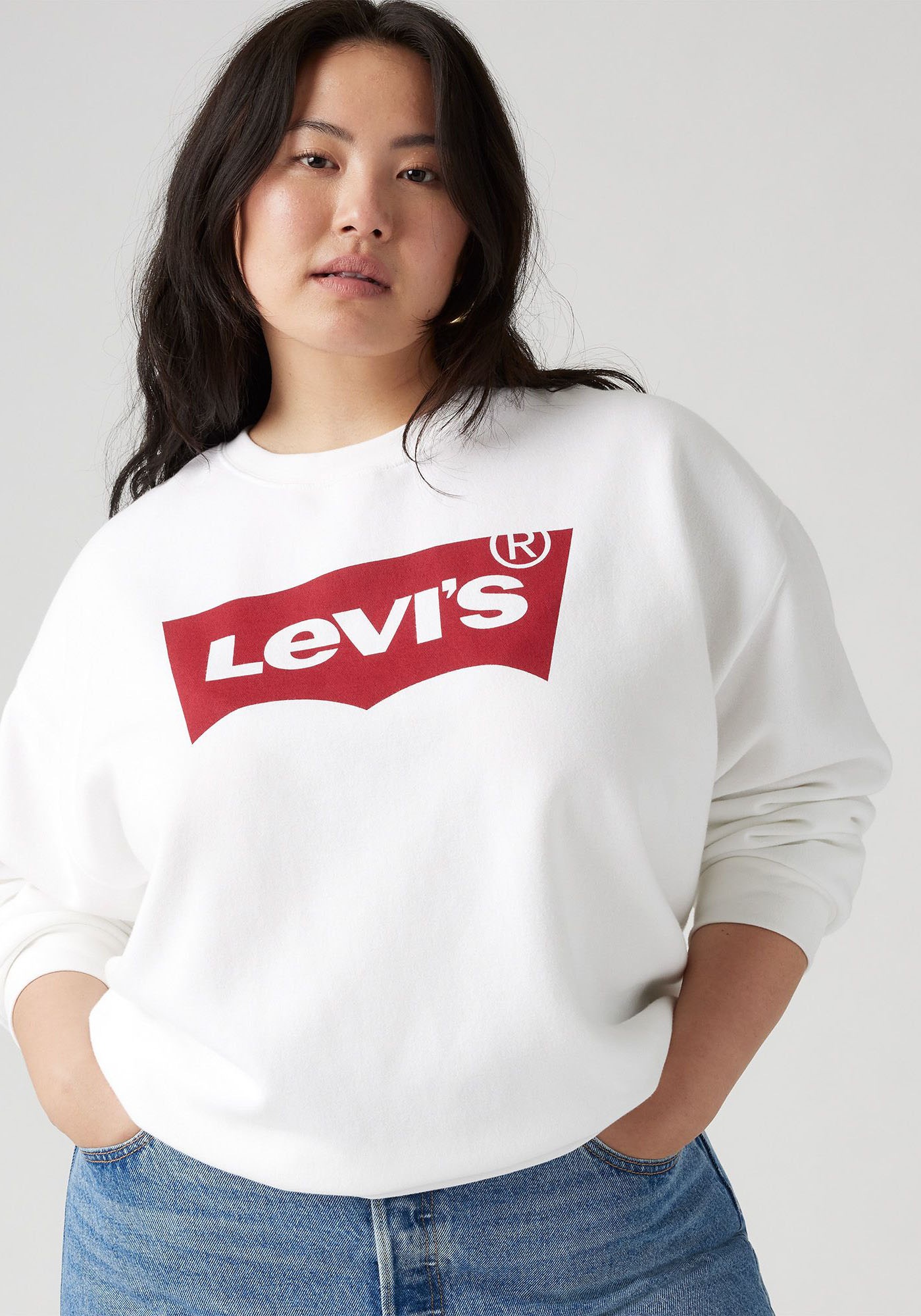 Levis Plus Sweatshirt "PL GR EVERYDAY CREW", mit Batwing-Logo mit Rosenprin günstig online kaufen