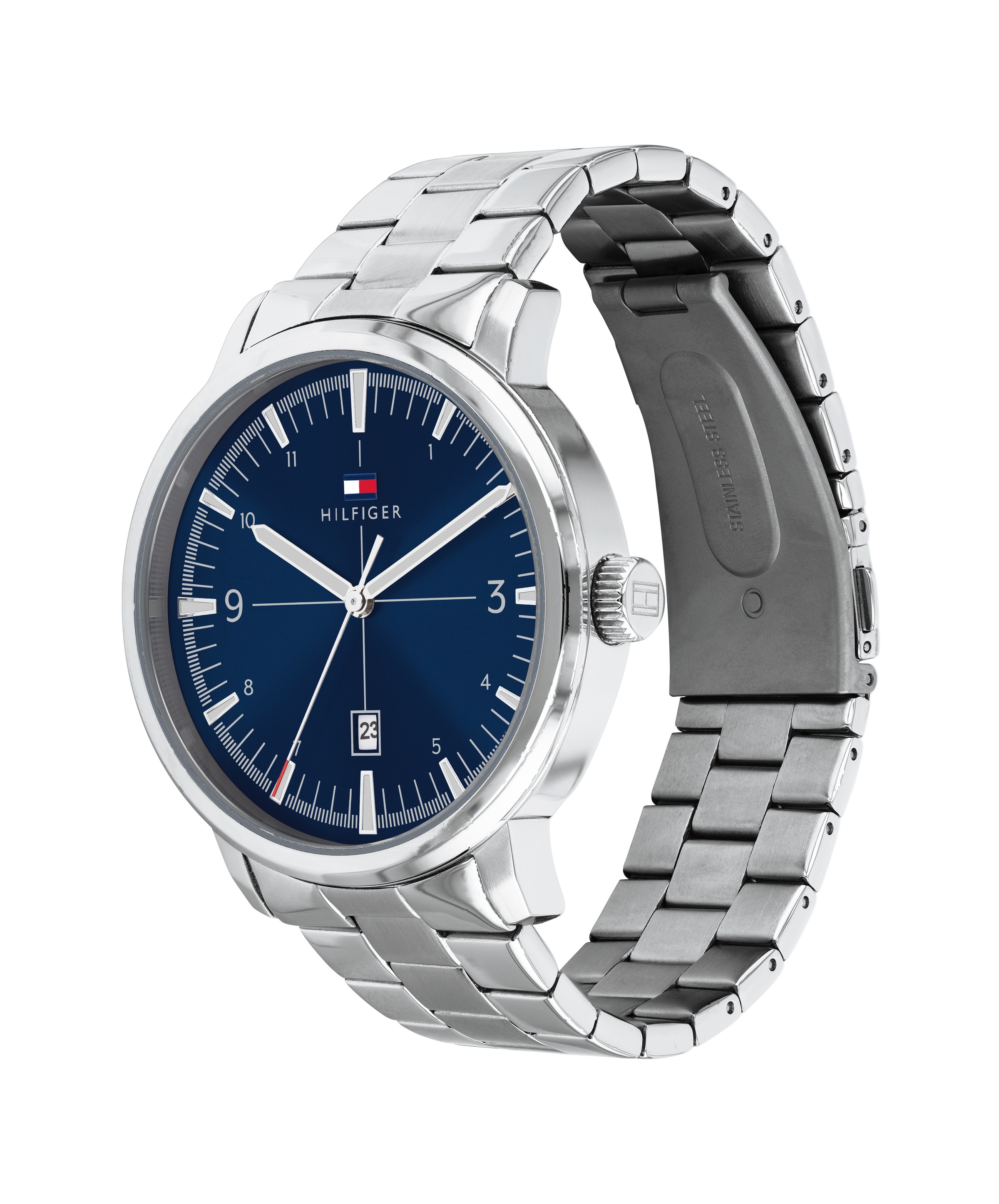 Tommy Hilfiger Quarzuhr »TH ESSENTIALS« Armbanduhr, Herrenuhr, Edelstahlarmband, analog, Tag