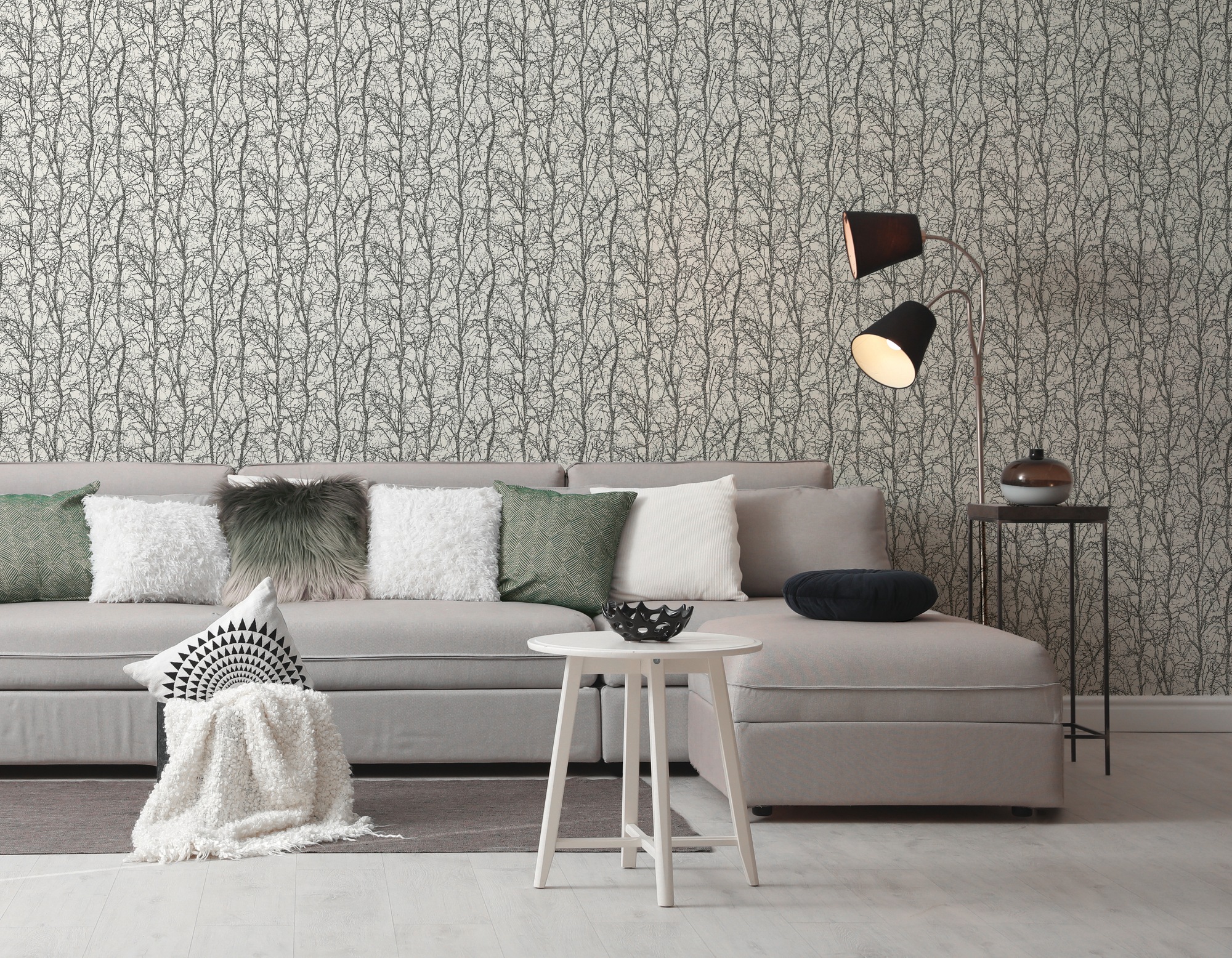 A.S. Création Vliestapete "Attractive 3 Bäume" Wald aufgeschäumt Metallic, Glanz & Glitzer, fein strukturiert