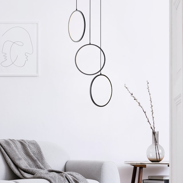 Brilliant LED Pendelleuchte »Chaumont«, Höhe 150 cm, Ausl. 45 cm, 3100 lm,  Aluminium, schwarz | BAUR