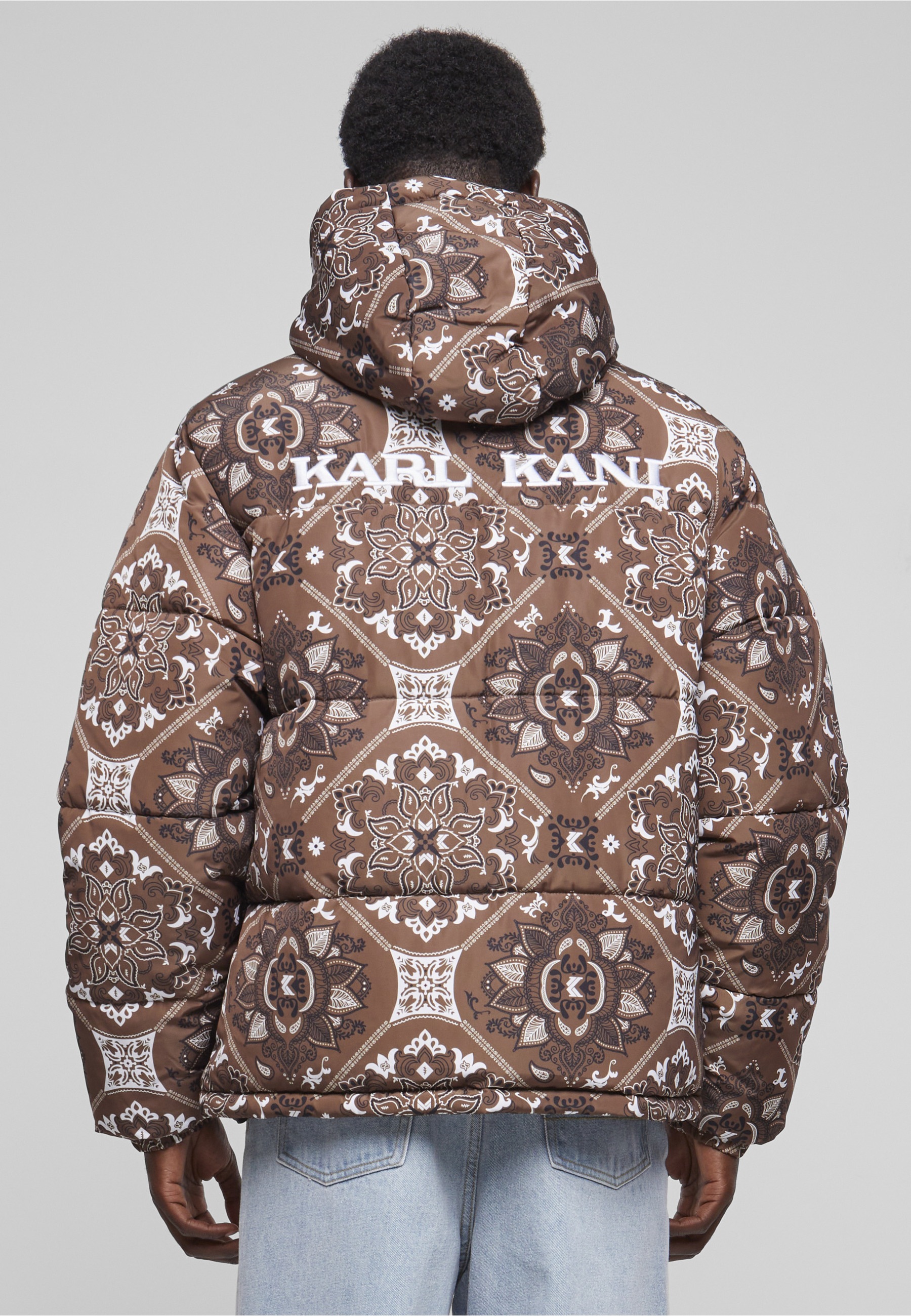 Karl Kani Winterjacke »Karl Kani Herren KM233-037-2 KK OG Paisley Puffer Jacket« 1 Stk. tlg. mit Kapuze