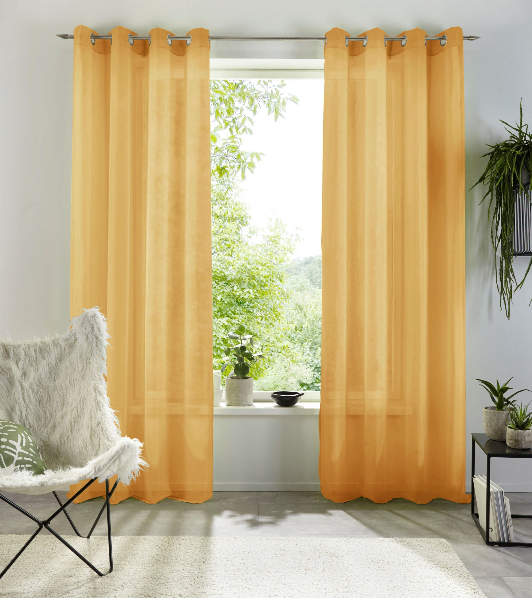 my home Gardine "XANA mit Ösen, Kräuselband oder Schlaufen" Ösen 1 Stk. tlg günstig online kaufen