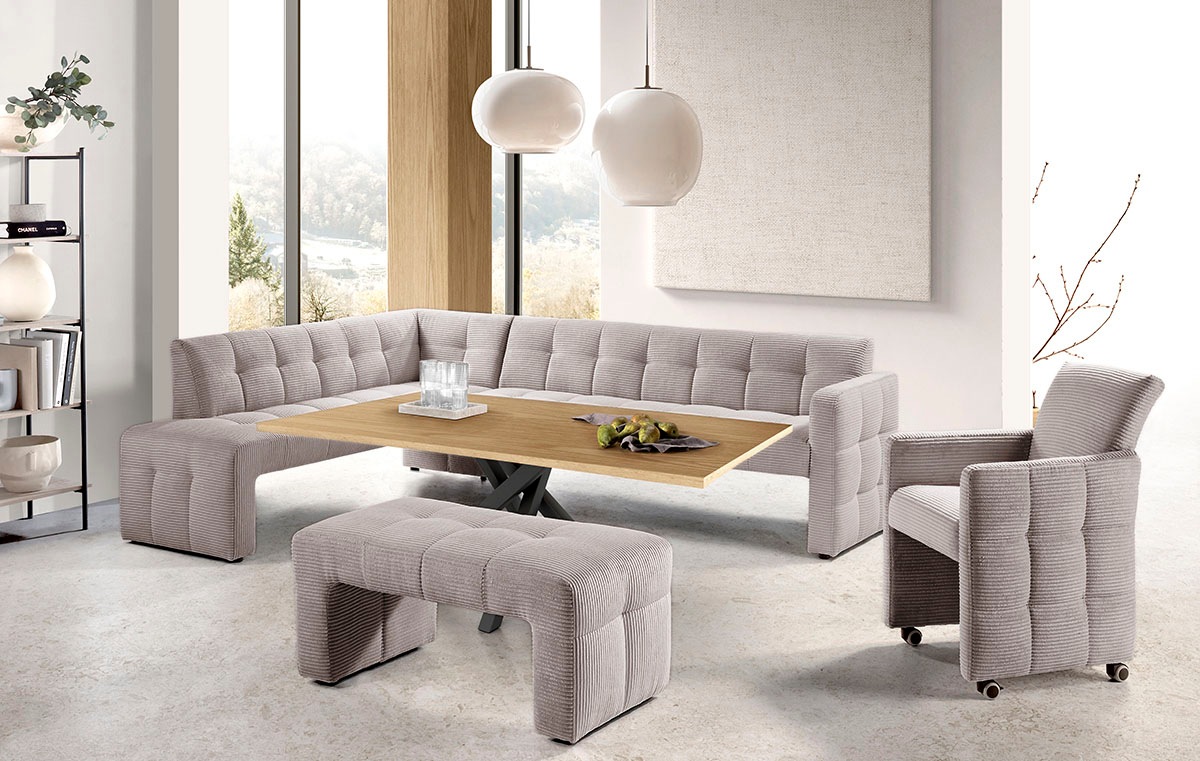exxpo - sofa fashion Essbank »Barista, bequem und elegant, hohe Bodenfreiheit«, Eckbank Barista bequem und elegant, hochwertige Detailverarbeitung