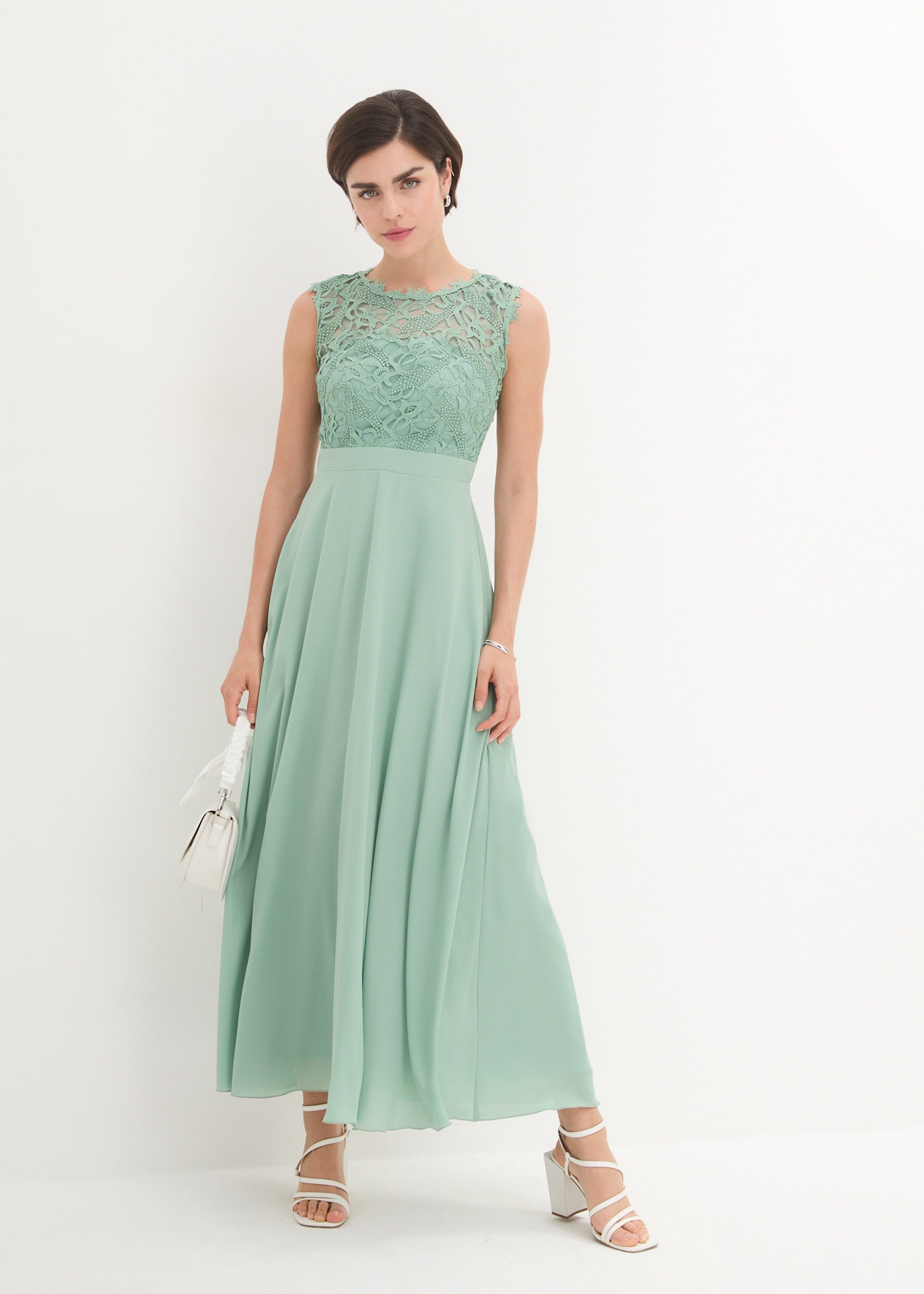 bonprix "Maxikleid mit Spitze" für festliche Anlässe, vollständig gefüttert, taillierte Passform