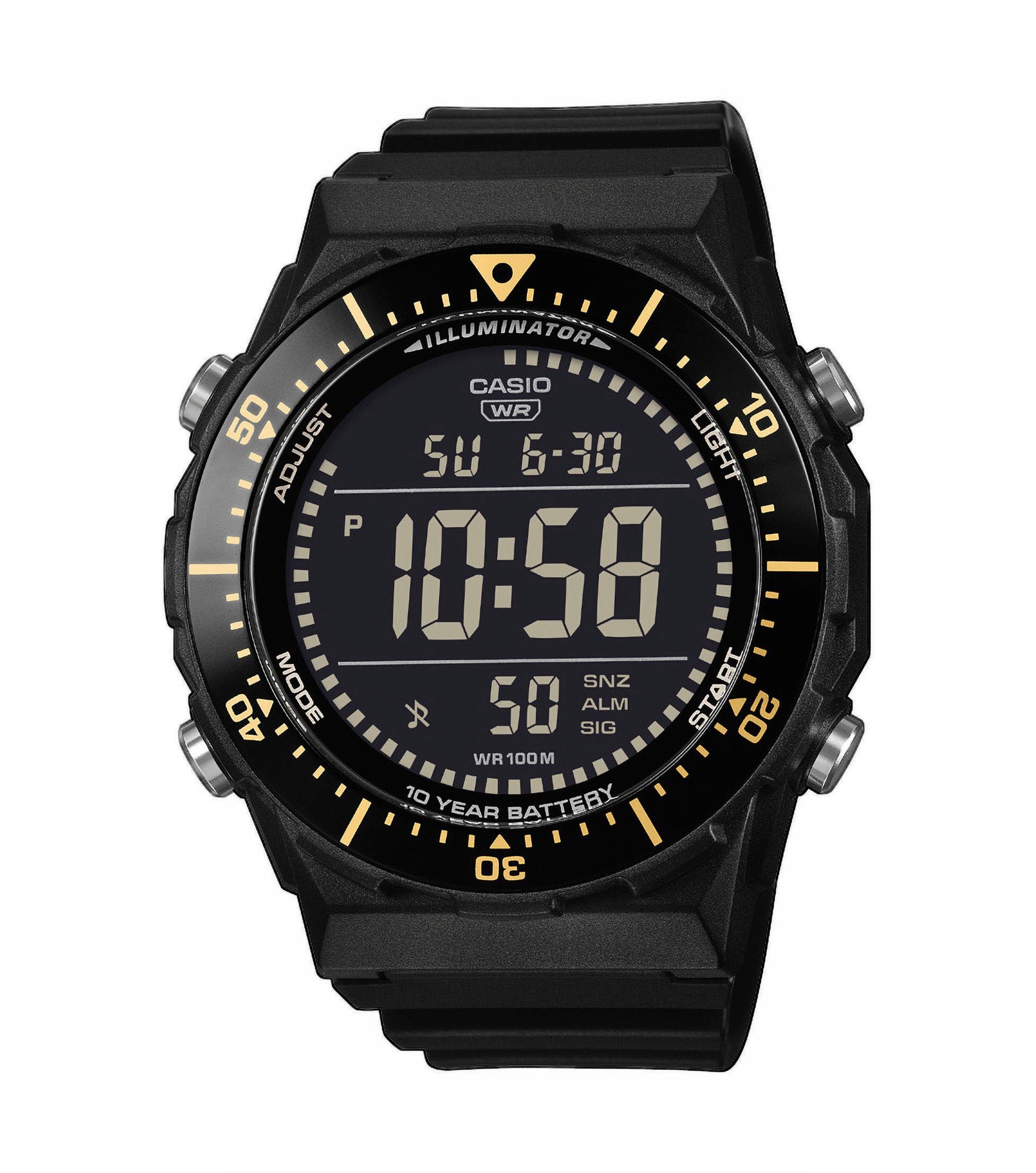 CASIO TIMELESS COLLECTION Chronograph Quarzuhr, Armbanduhr, Herrenuhr, digital, automatischer Kalender