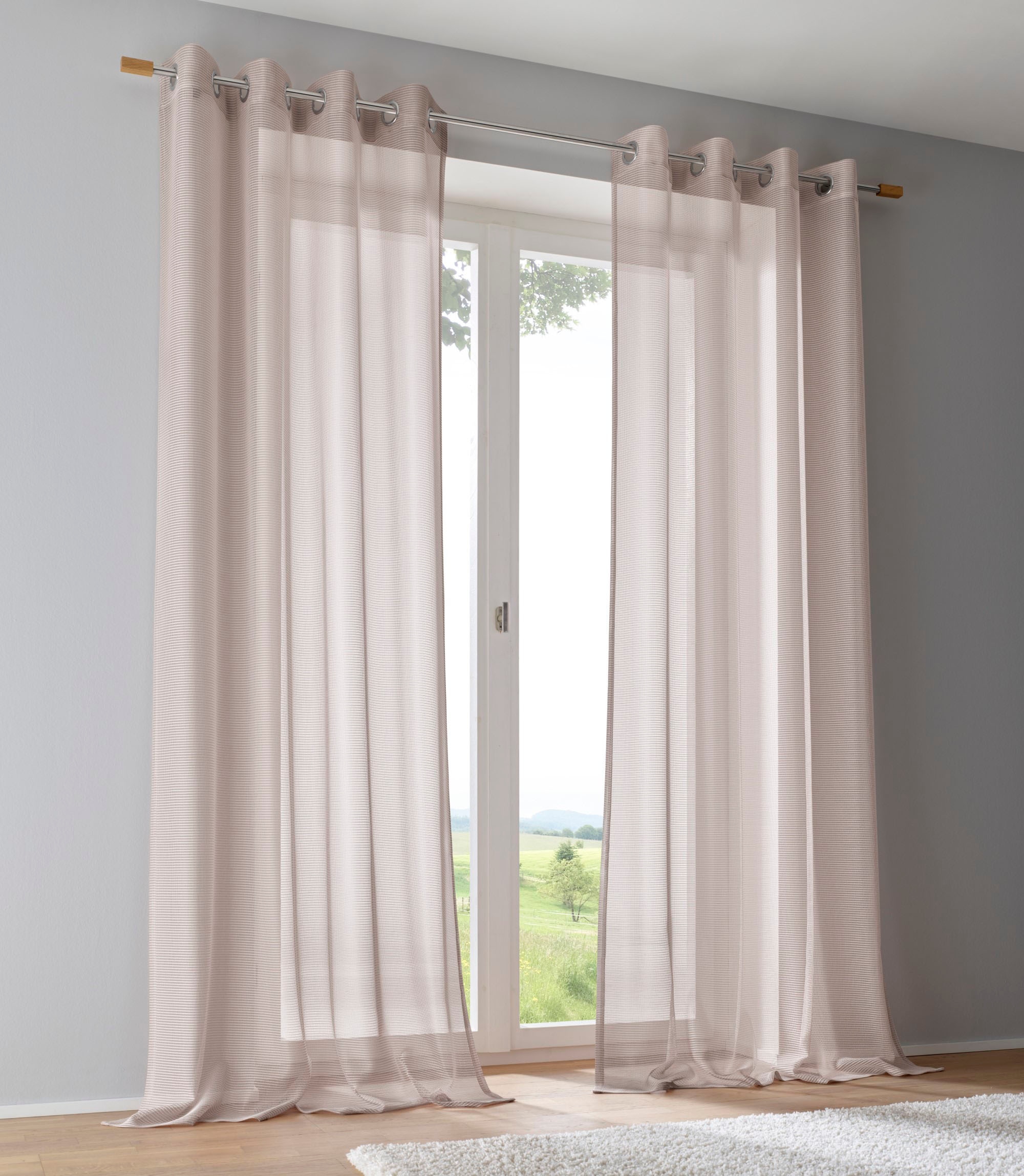 Kutti Vorhang "Vinola" Ösen 1 Stk. tlg. Ösengardine modern Netzstruktur Gla günstig online kaufen