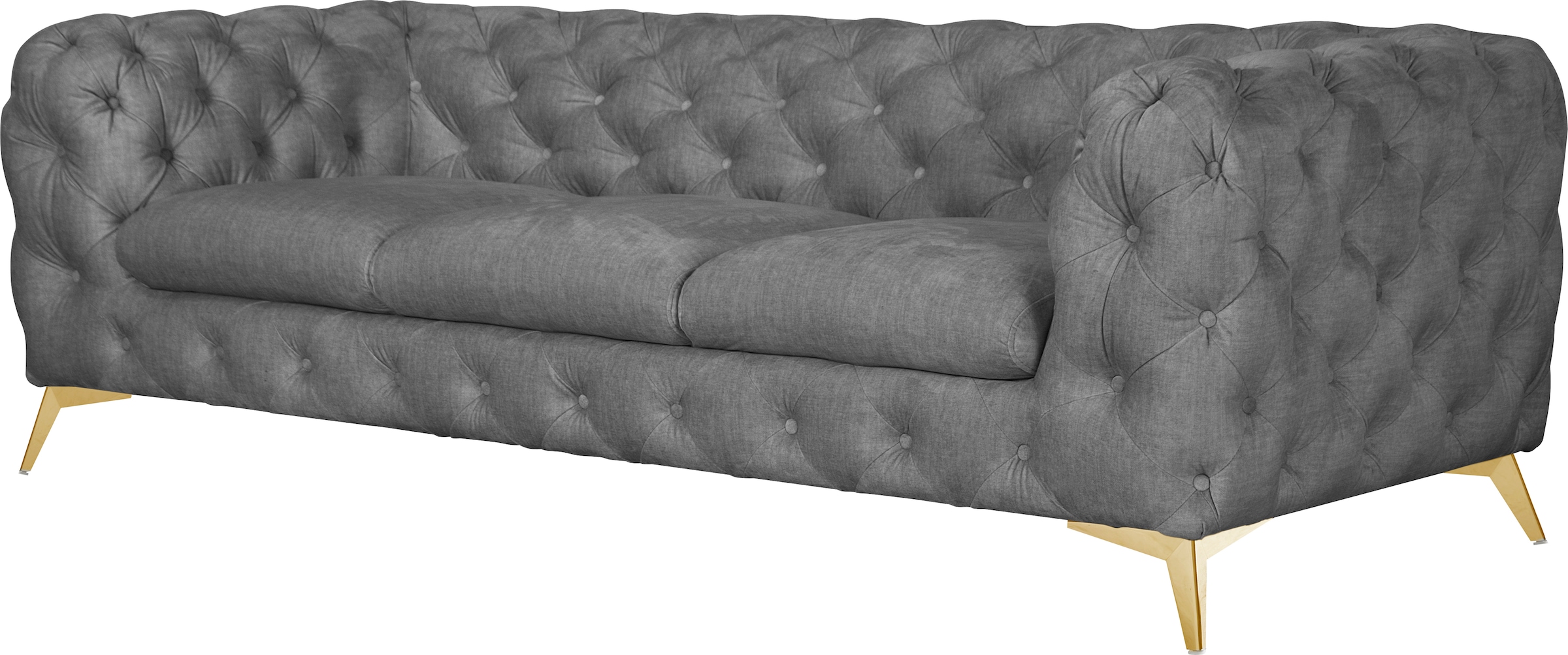 Leonique Chesterfield-Sofa »Glynis«, aufwändige Knopfheftung, moderne Chesterfield Optik, Fußfarbe wählbar