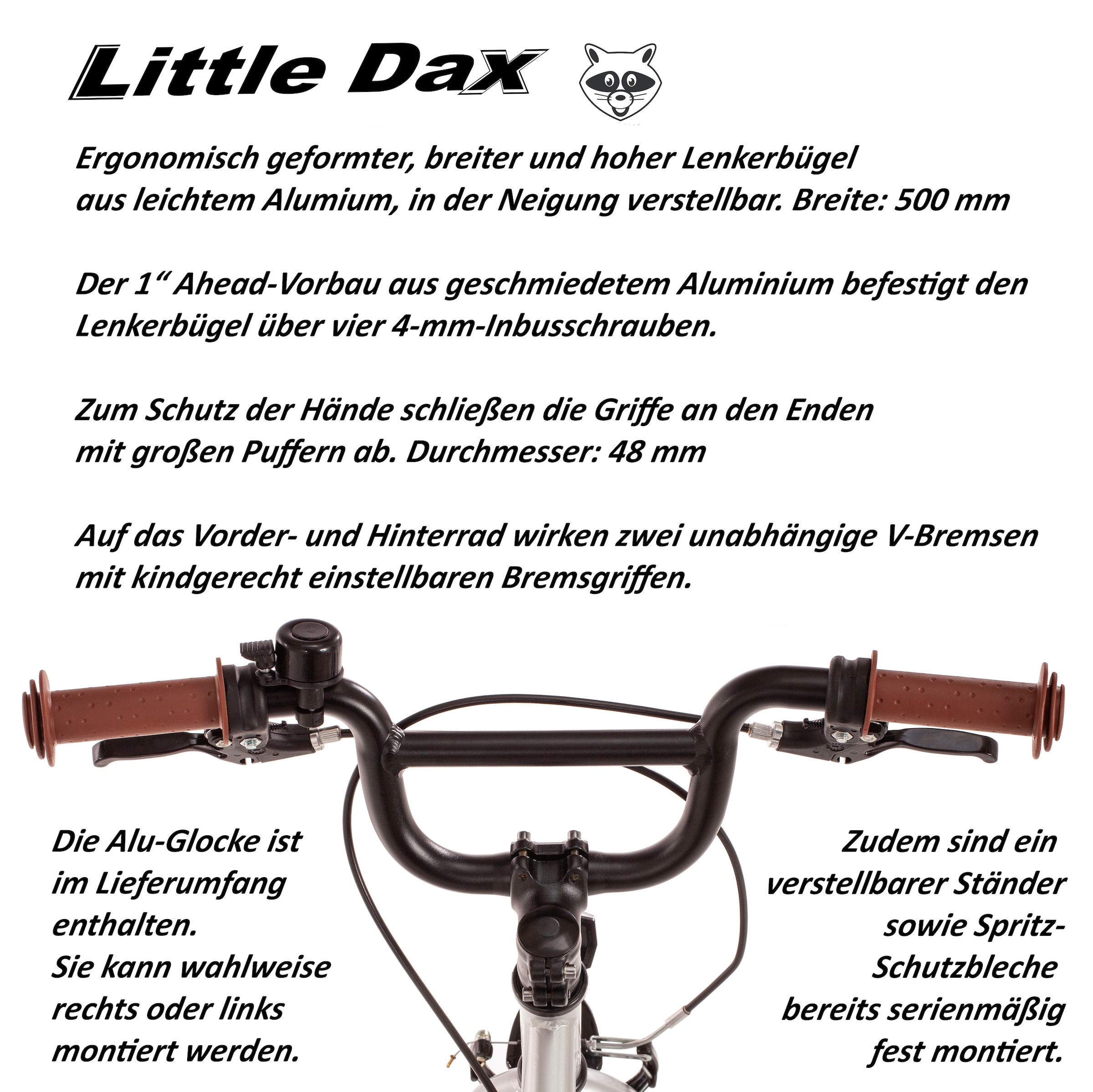 Bachtenkirch Kinderfahrrad »16" Little-Dax "AERON", rot« 1 Gang ohne Schaltung