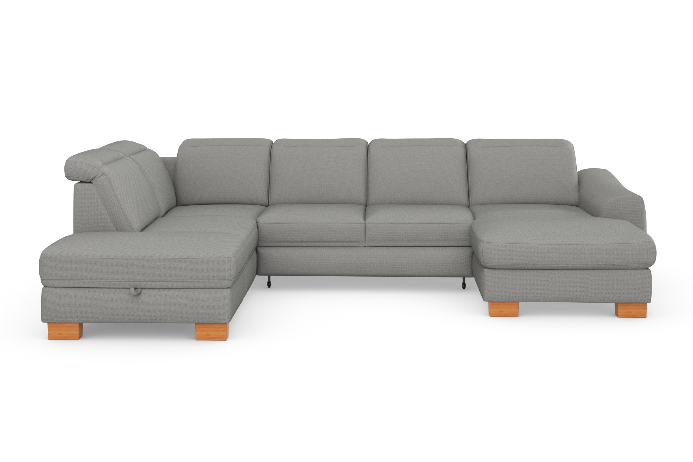 sit&more Wohnlandschaft »Dundee U-Form«, mit Federkern und Massivholzfüßen, wahlweise mit Kopfteilverstellung