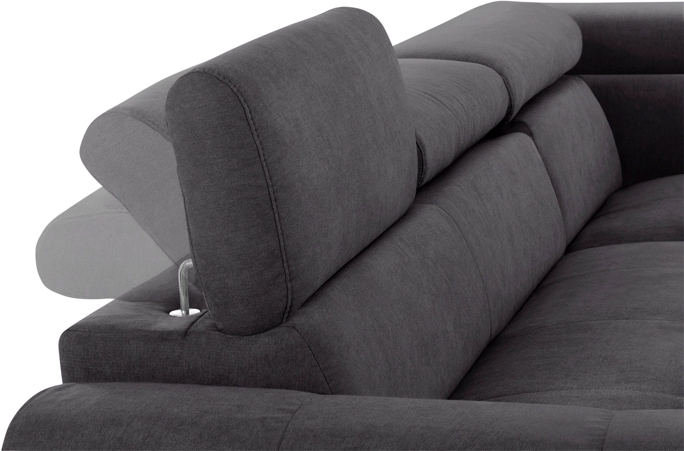 COTTA Ecksofa »Mia L-Form mit 3 Zierkissen«, wahlweise mit Bettfunktion, Bettkasten, Beleuchtung & Wireless-Charger