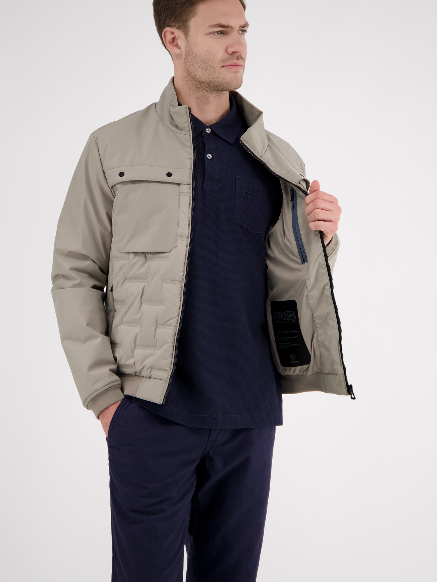 LERROS Steppjacke »LERROS Sportiver Blouson, gesteppt«, ohne Kapuze, Wasser- und windabweisend, atmungsaktiv