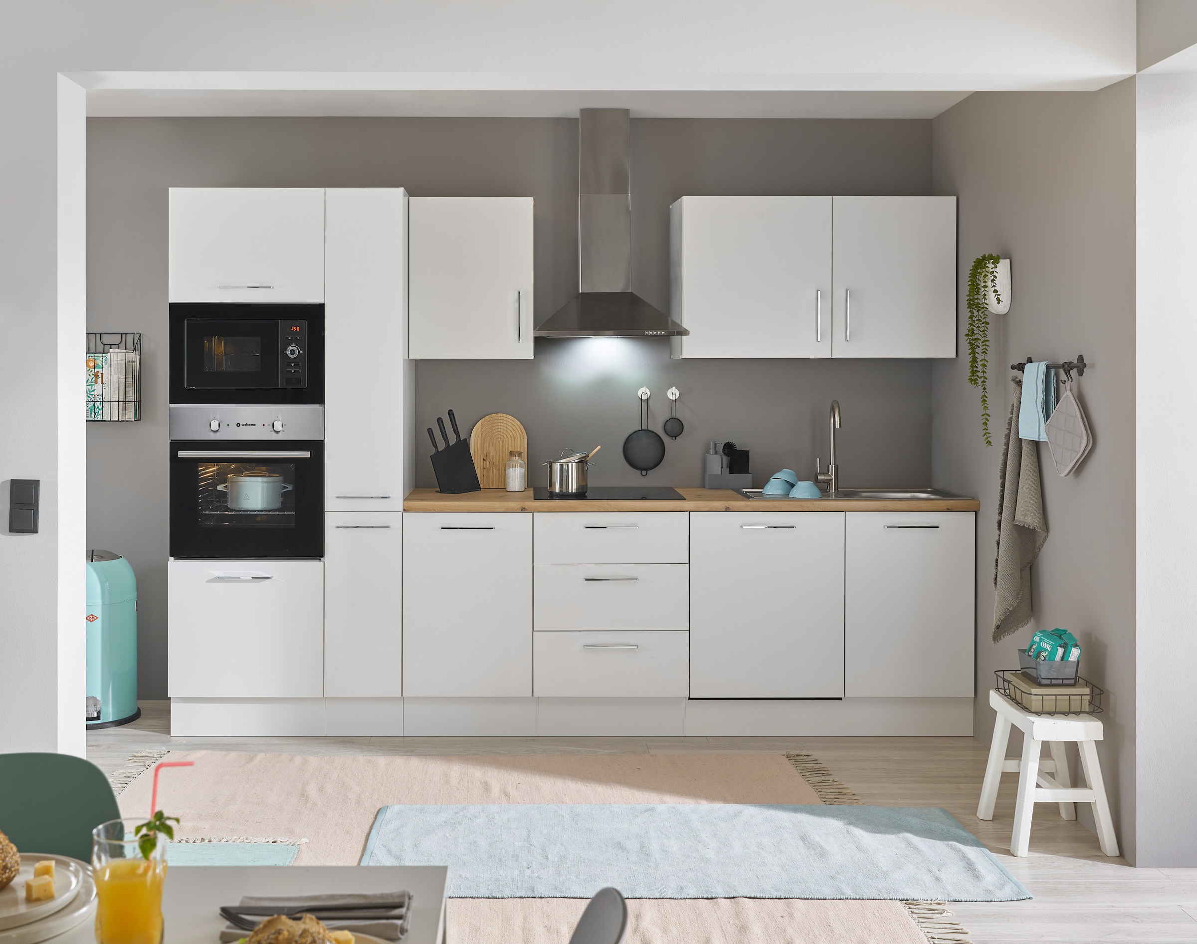 BASIC by Balculina Küchenzeile »Turin«, Breite 310 cm, wahlweise mit E-Geräten