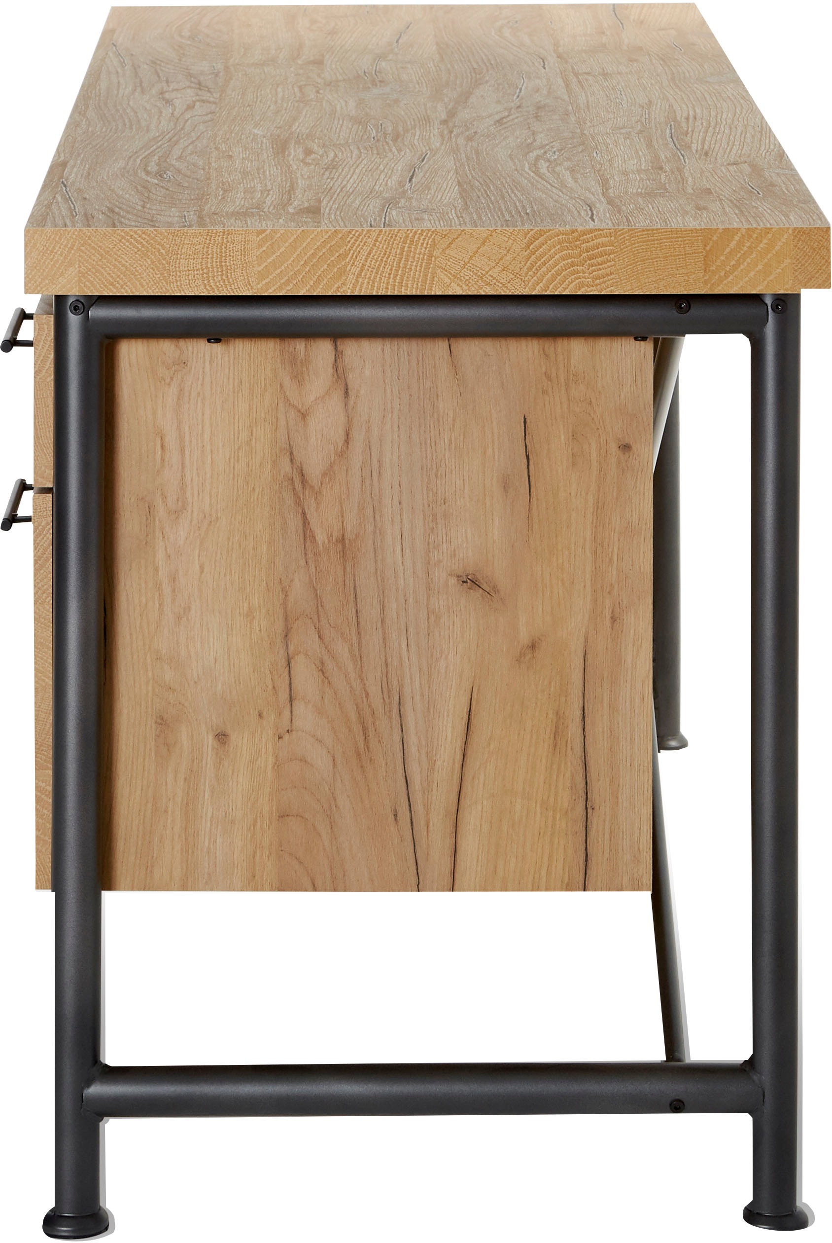Jahnke Schreibtisch »CRAFT«, Schreibtisch im Industrie-Design, wechselseitig montierbar