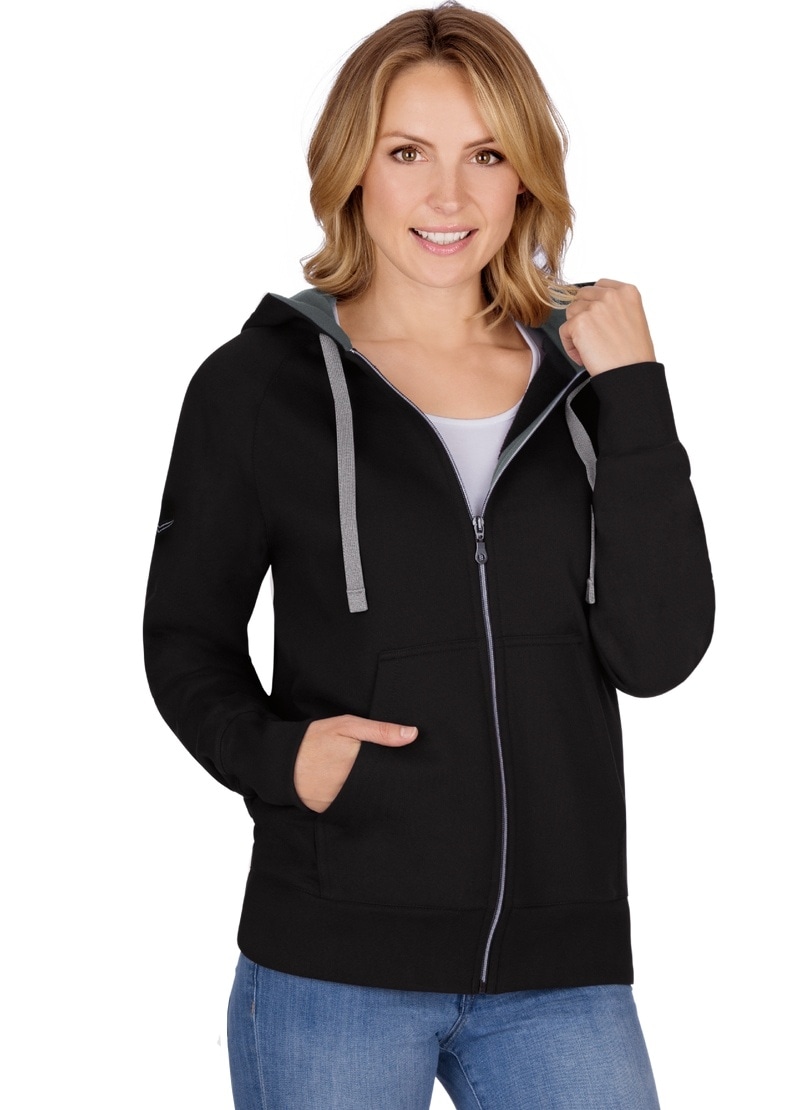 Black | Sweatjacke BAUR Friday mit »TRIGEMA Kapuze« Trigema Sweatjacke