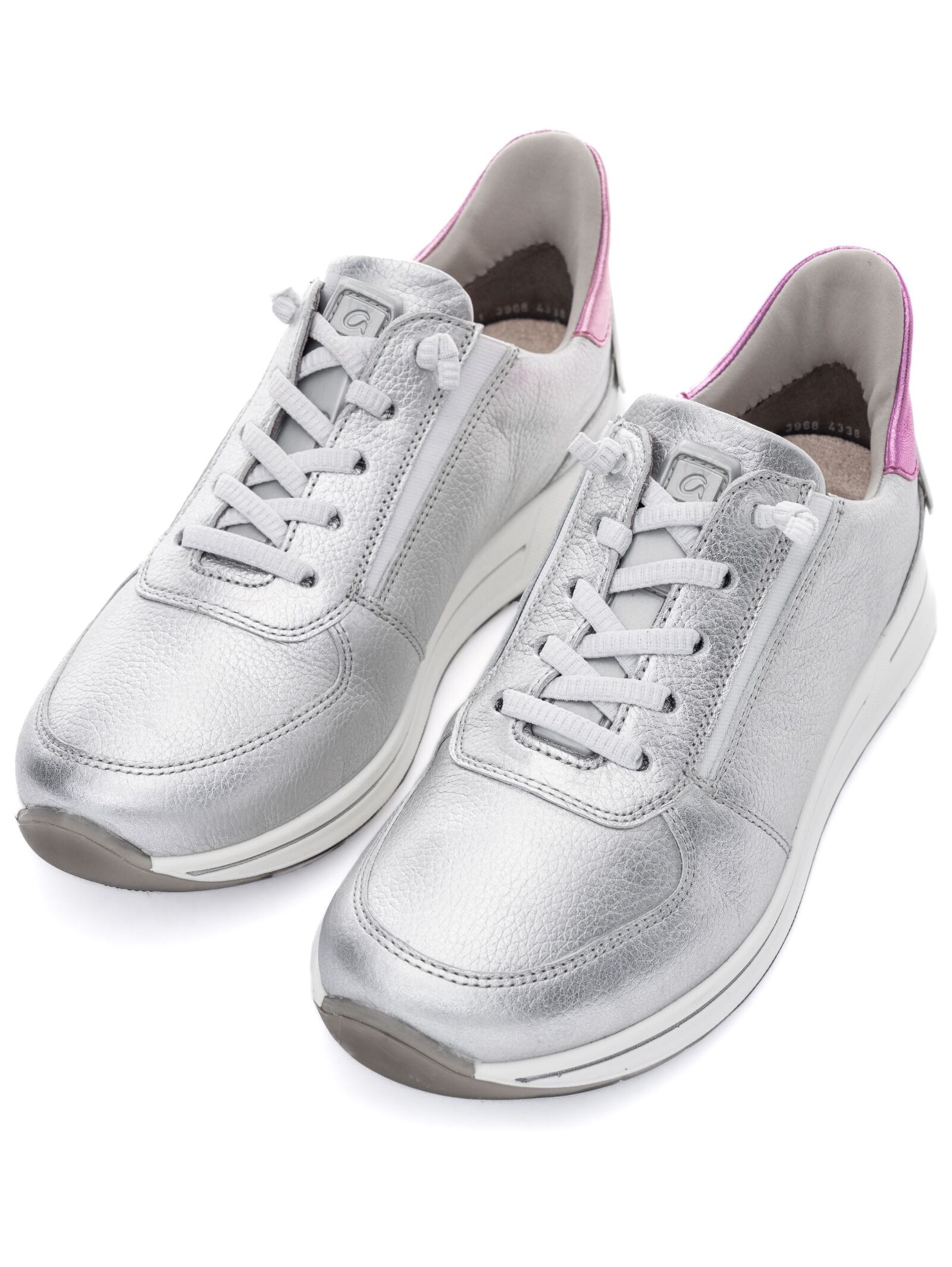 Sneaker ARA "Ara Sneaker Leder", Damen, Gr. 40, silber (silber, rosa), Leder, Schuhe Sneaker 3