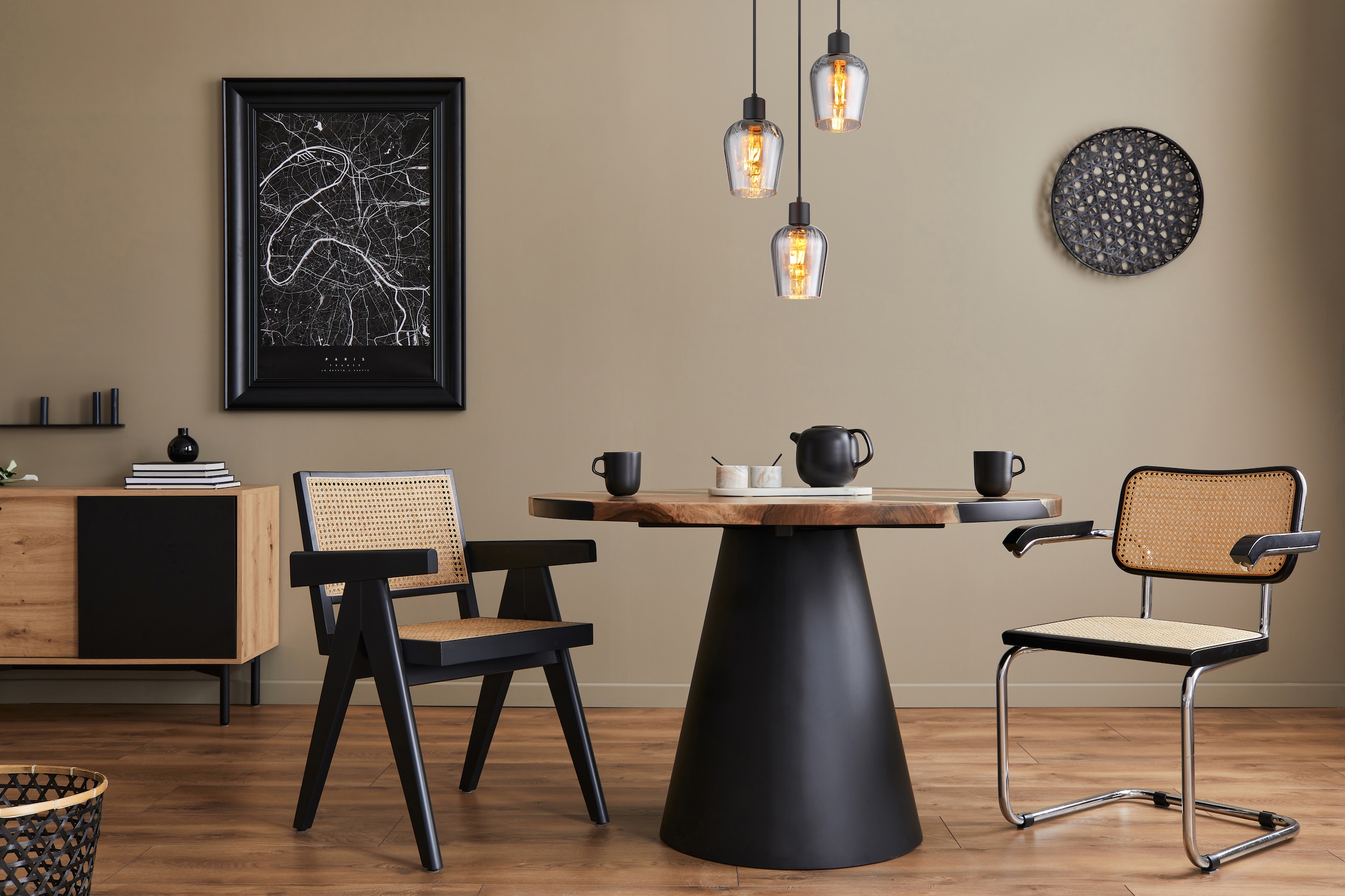GLOBO LIGHTING Hängeleuchte »RYAN«, Leuchtmittel E27 | ohne Leuchtmittel, Hängelampe/Pendelleuchte/Esszimmer/Wohnzimmer/Esstisch