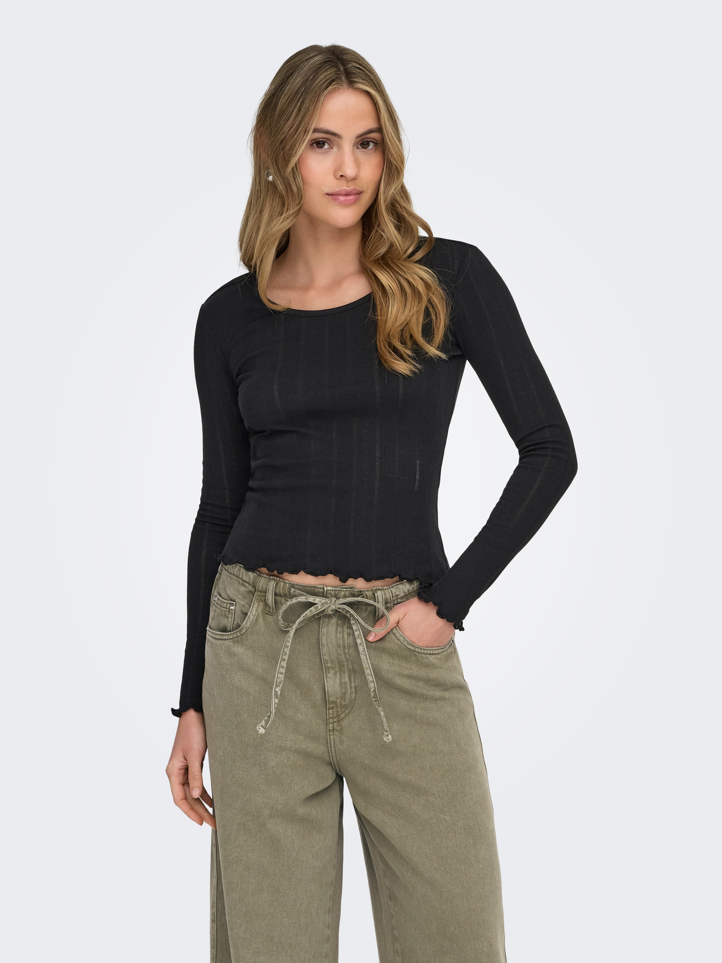 ONLY Langarmshirt »ONLTENNA O-NECK L/S TOP JRS NOOS«