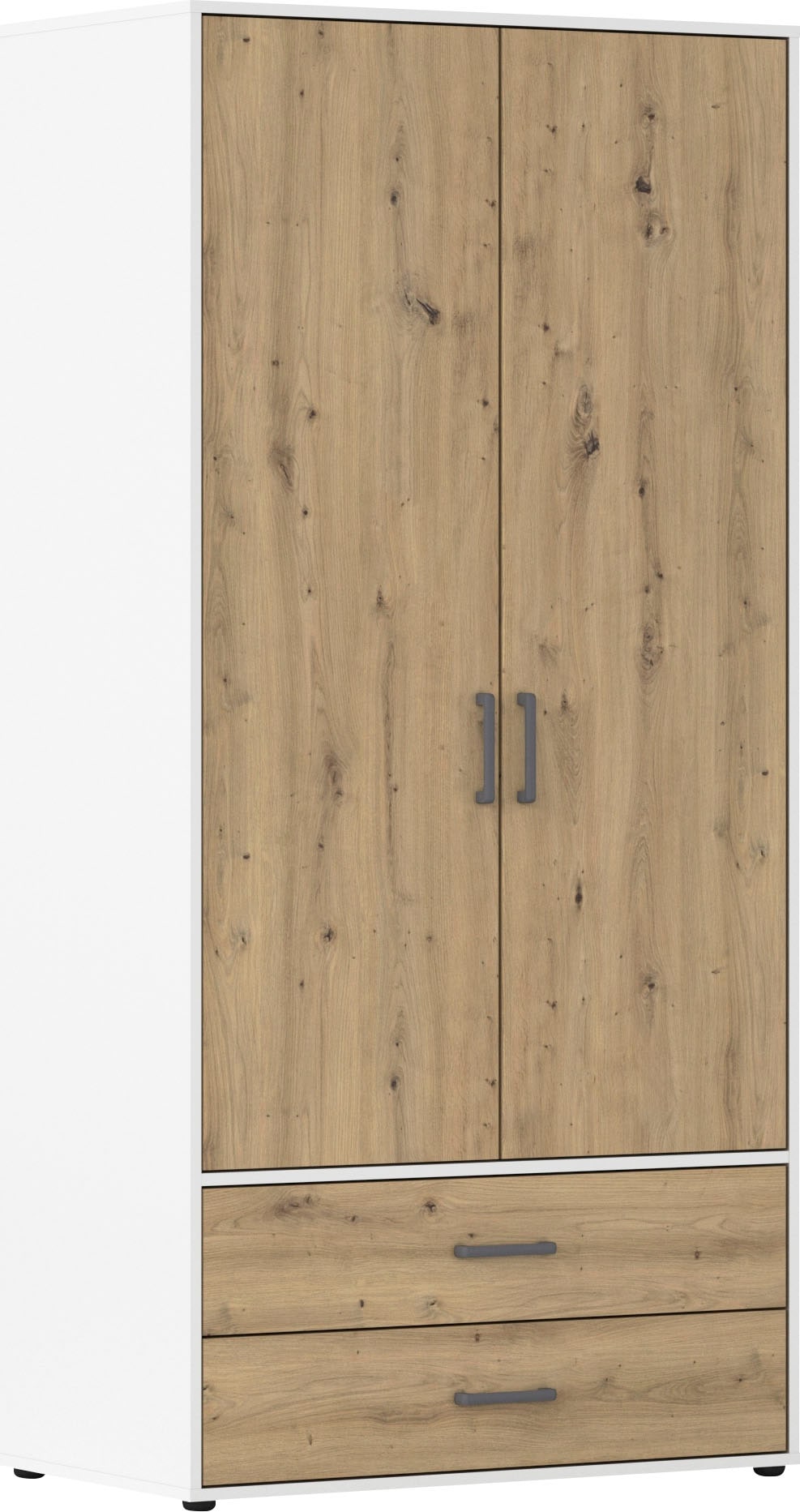 rauch Drehtürenschrank "Kleiderschrank Schrank Garderobe Wäscheschrank VOYAGER" in 3 verschiedenen Ausstattungen BASIC/CLASSIC/PREMIUM, mit 2 modernen Griffvarianten, mit Außenschubladen MADE IN GERMANY