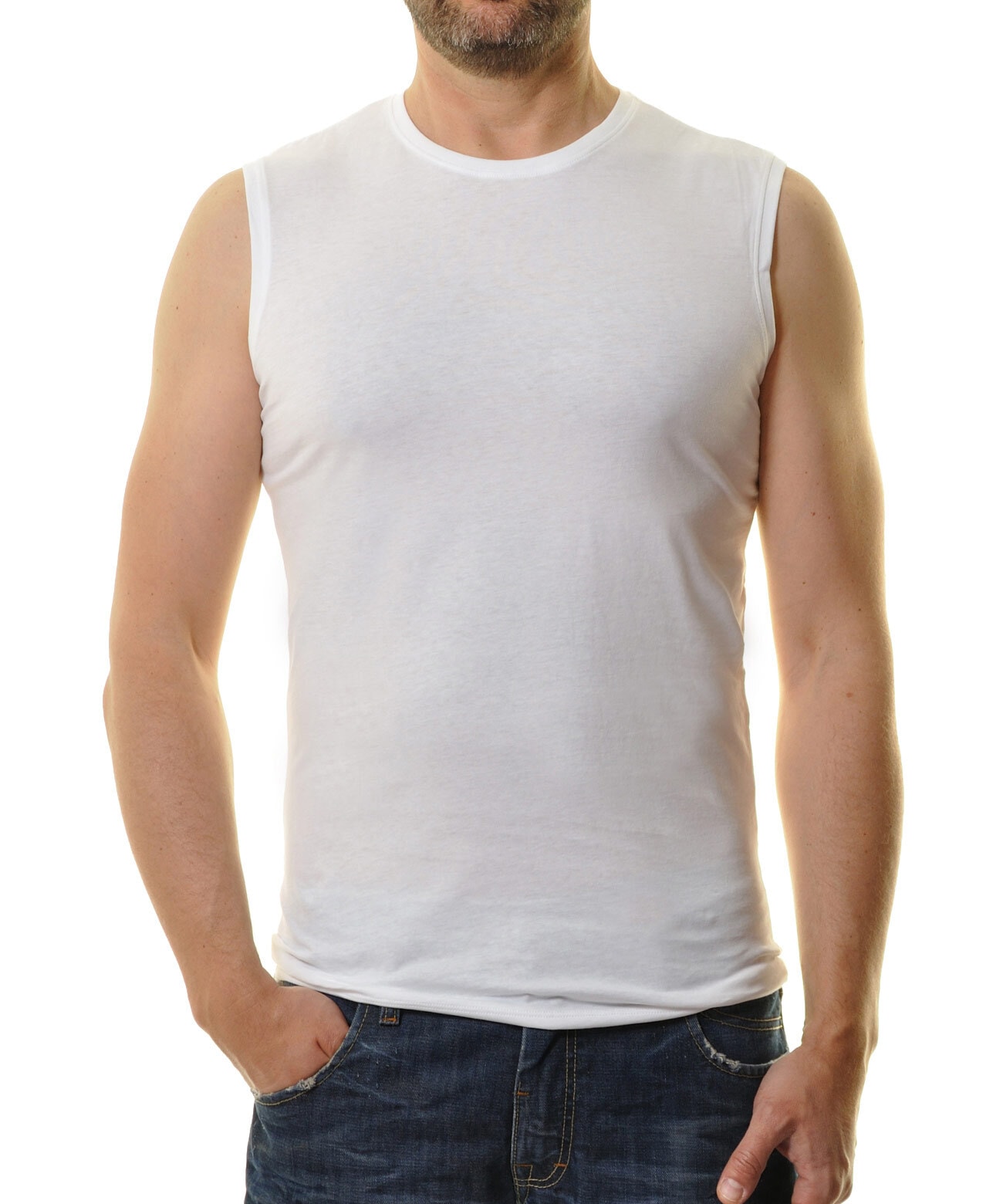 Ragman 2-er Set Shirts Weiß mit V-Ausschnitt günstig online kaufen