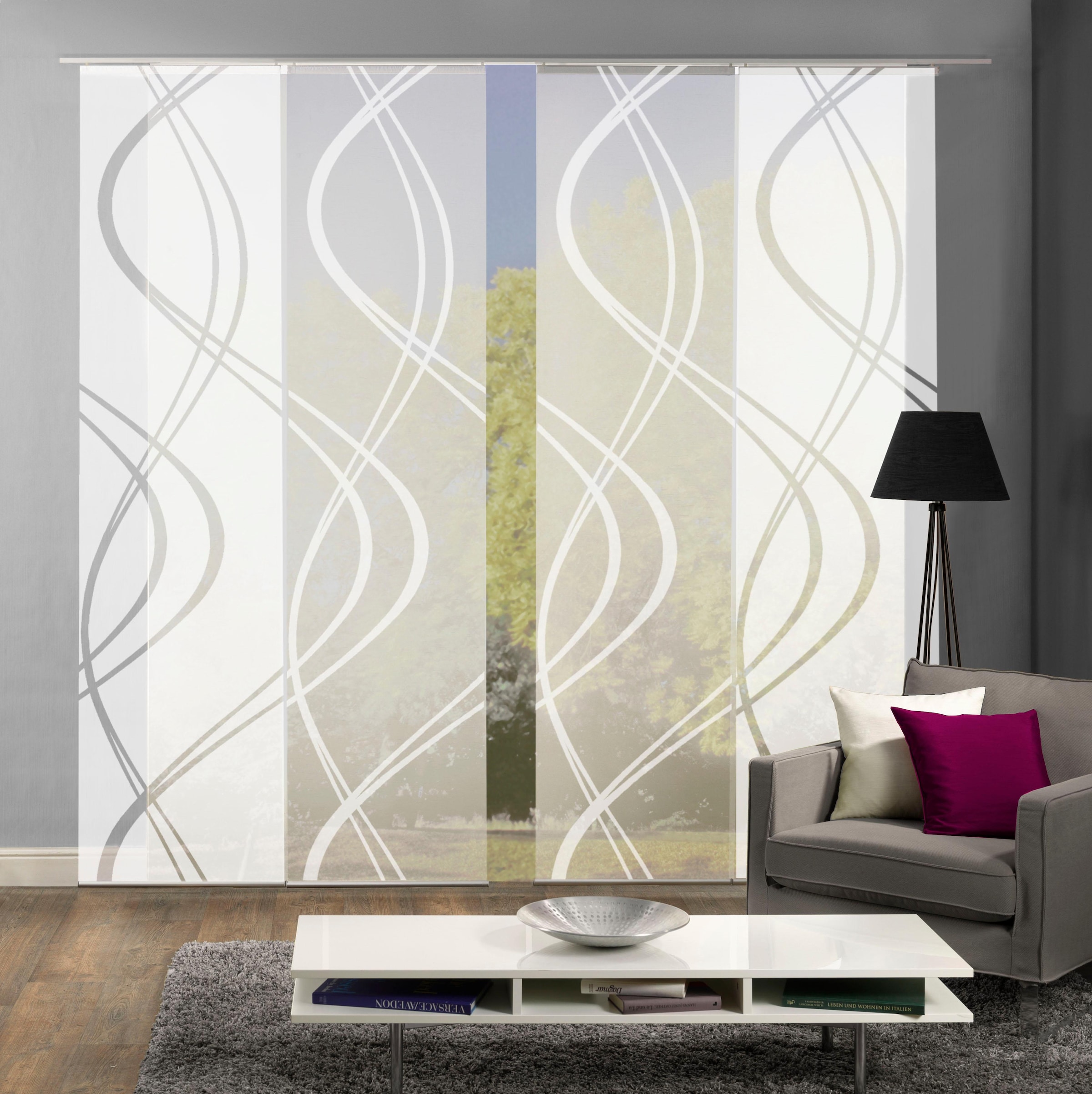 HOME WOHNIDEEN Schiebegardine "DAN" Klettband 4 Stk. tlg. HxB: 245x60, inkl günstig online kaufen