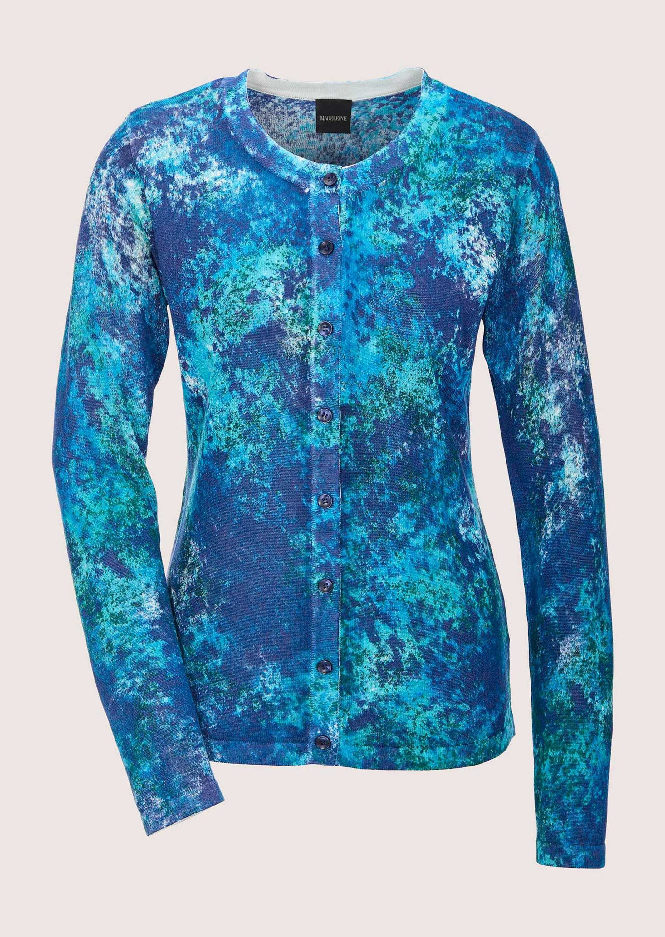 MADELEINE "Strickjacke Langarm Viskose-Jacke mit Knopfleiste" Durchgehende Knopfleiste