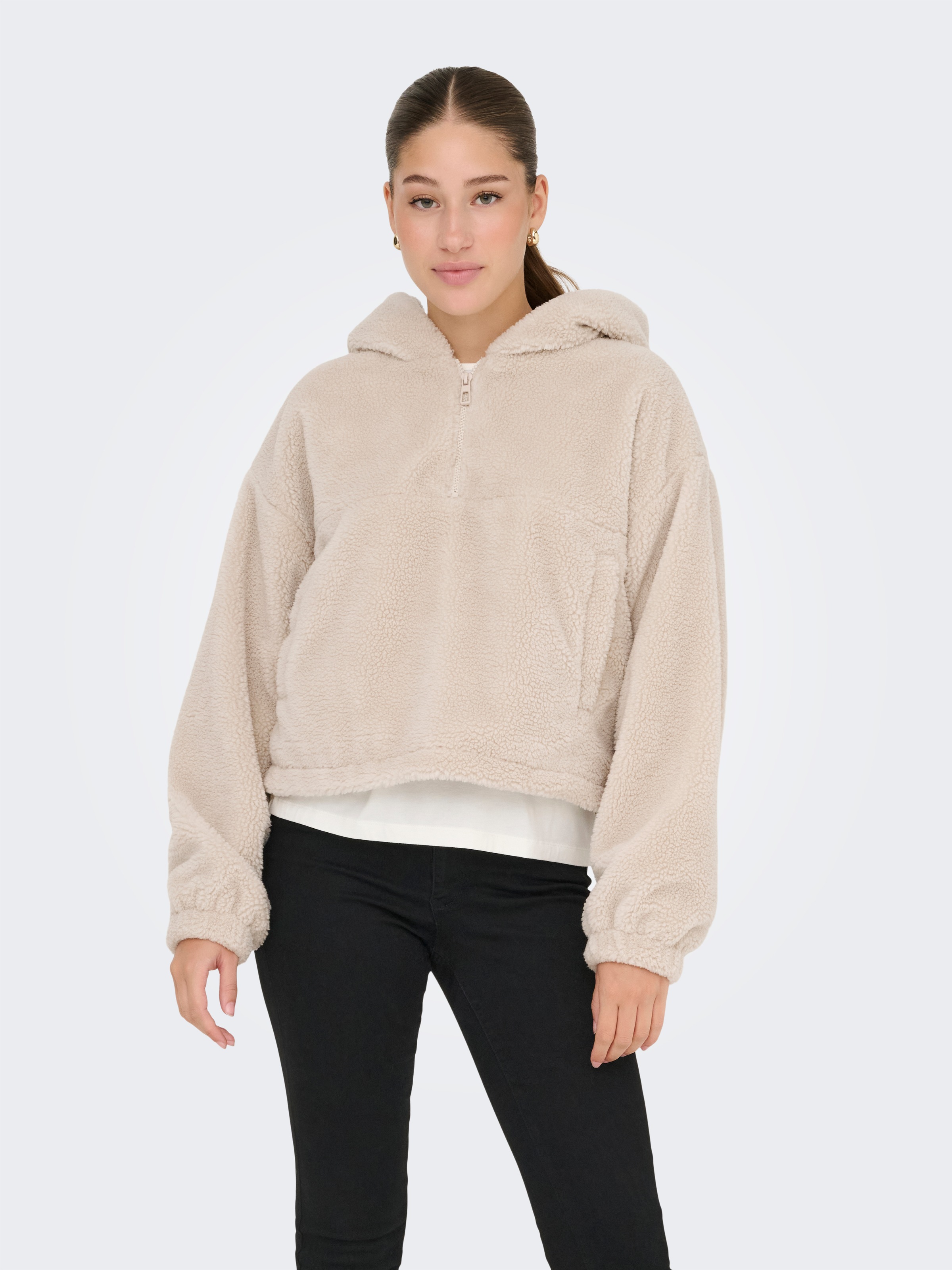 ONLY Fleecejacke "ONLSIENA TEDDY ANORAK LIFE CC OTW", mit Kapuze günstig online kaufen