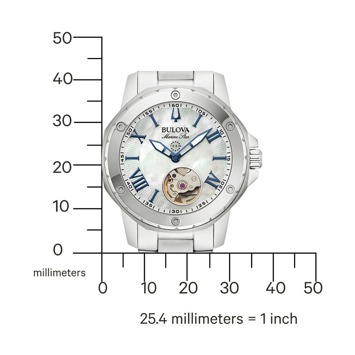 Bulova Automatikuhr »Marine Star Automatic«, Armbanduhr, Damenuhr, bis 10 bar wasserdicht, Saphirglas