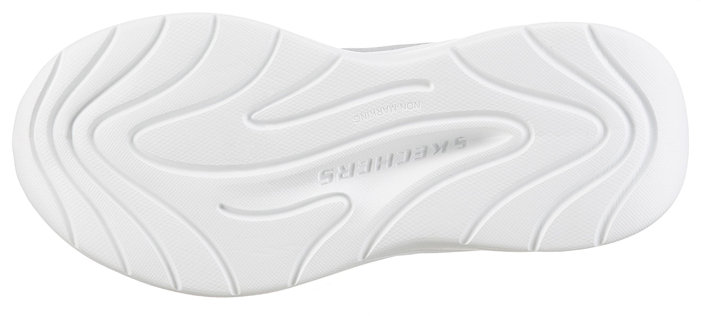 Sneaker SKECHERS "WAVE 92", Mädchen, Gr. 32, bunt (hellgrau, rosa), Textil, Glitzer, Schuhe Sneaker, Freizeitschuh mit Klettverschluss, Größenschablone zum Download 3