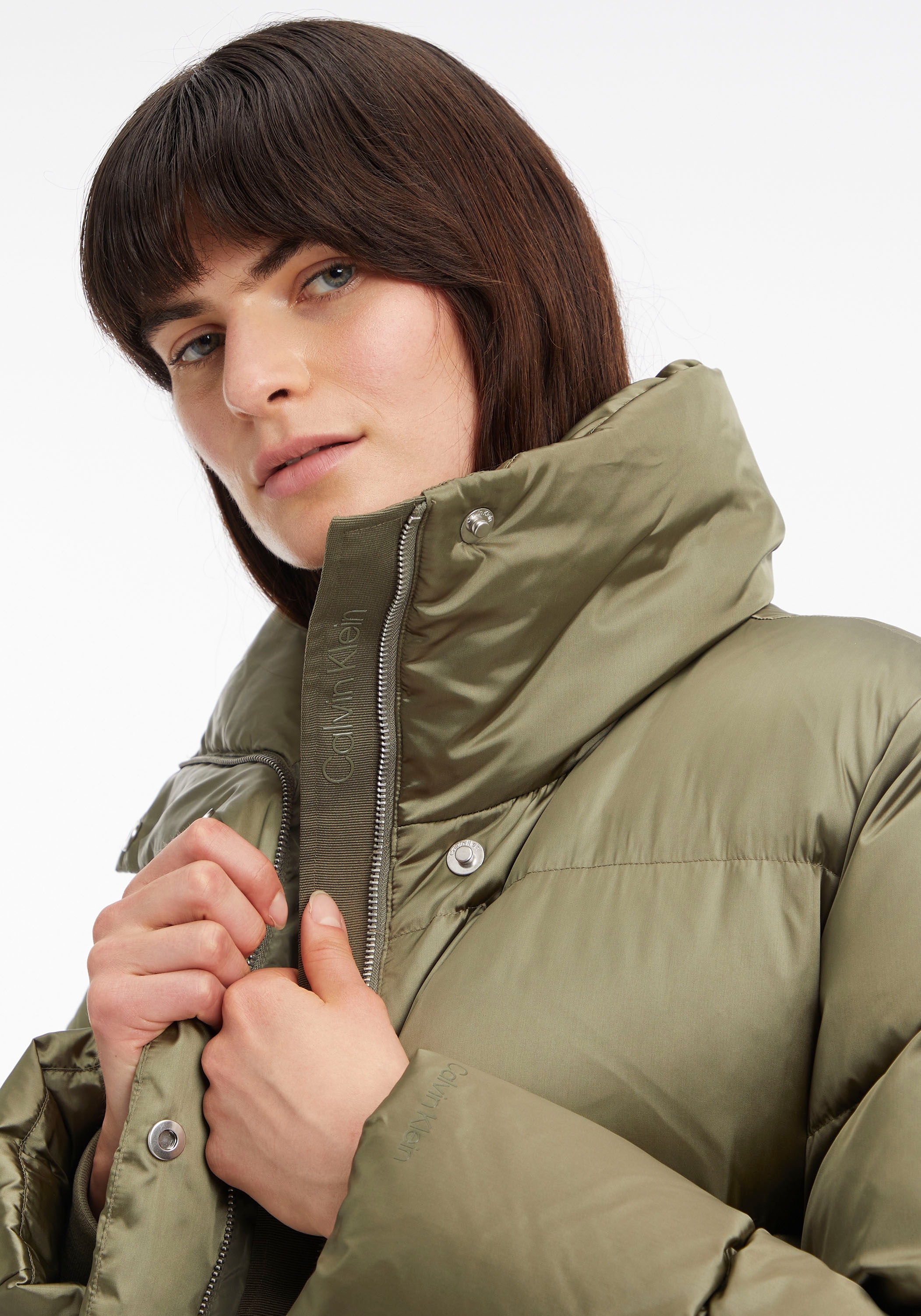 Calvin Klein Steppjacke »SHINE PADDED DOWN COAT«, mit hohem Stehkragen