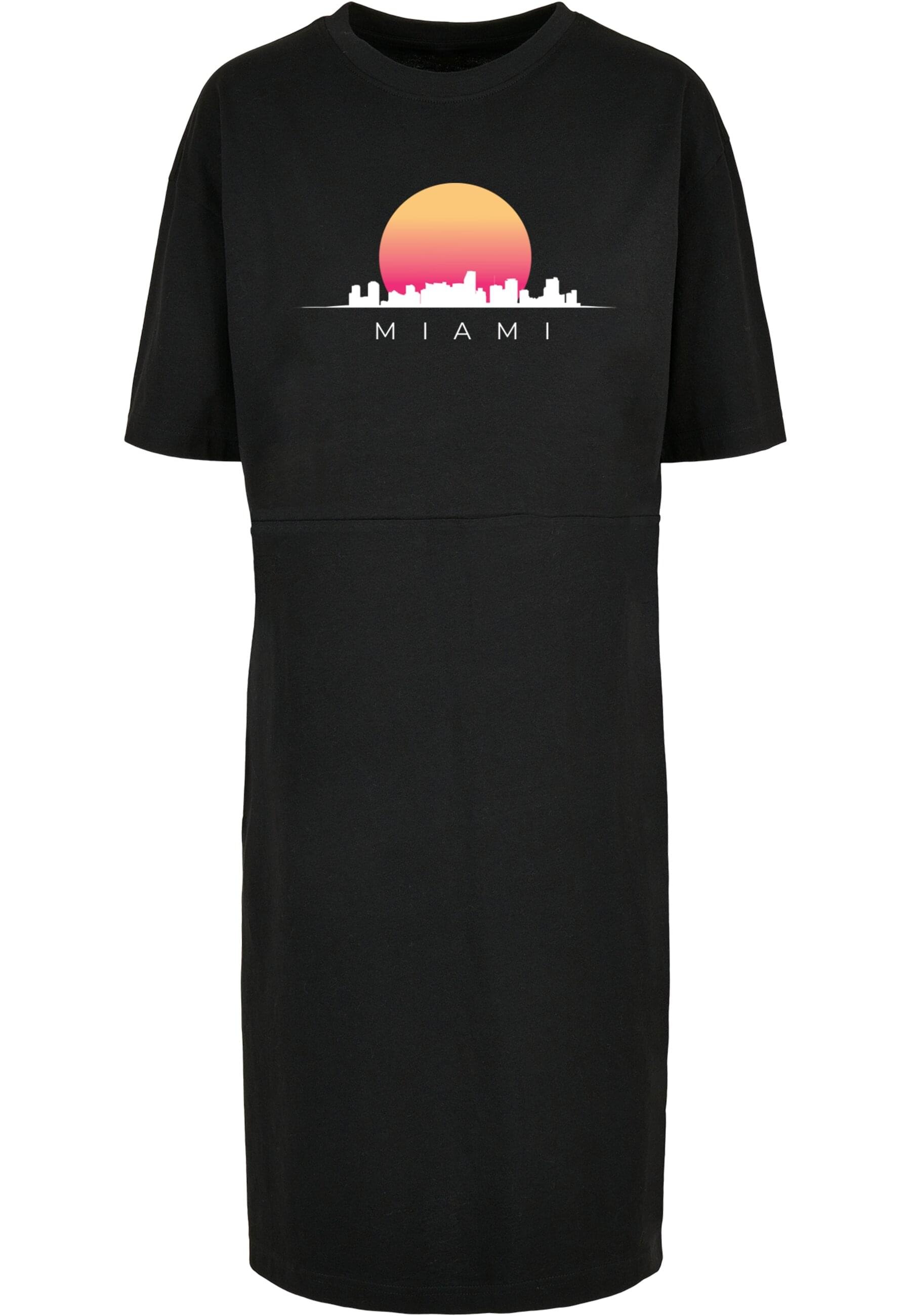 Merchcode Shirtkleid »Merchcode Damen Ladies Miami X Organic Oversized Slit Tee Dress«, (1 tlg.)