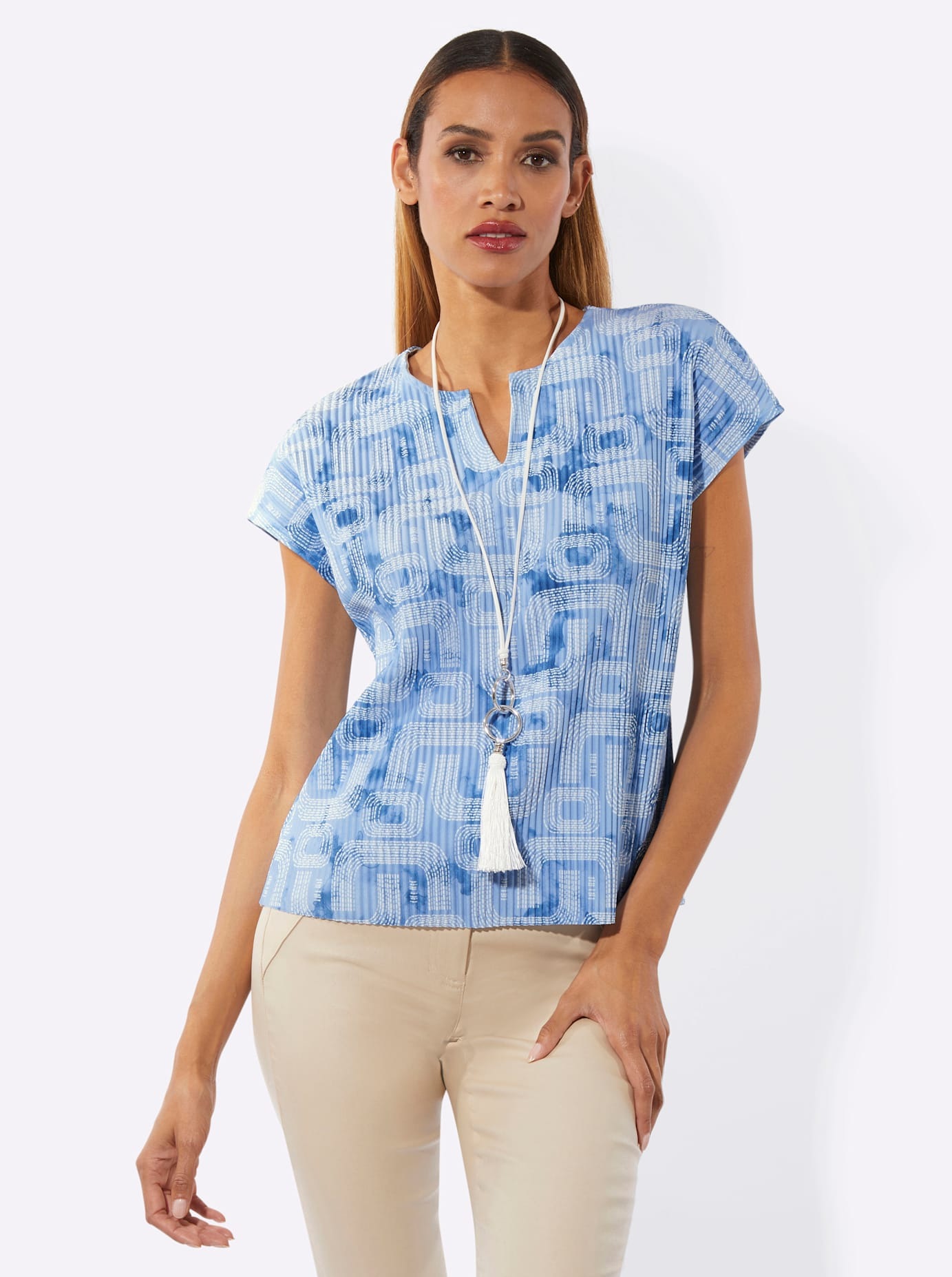 creation L Kurzarmshirt "Plissee-Shirt" 1 tlg. günstig online kaufen