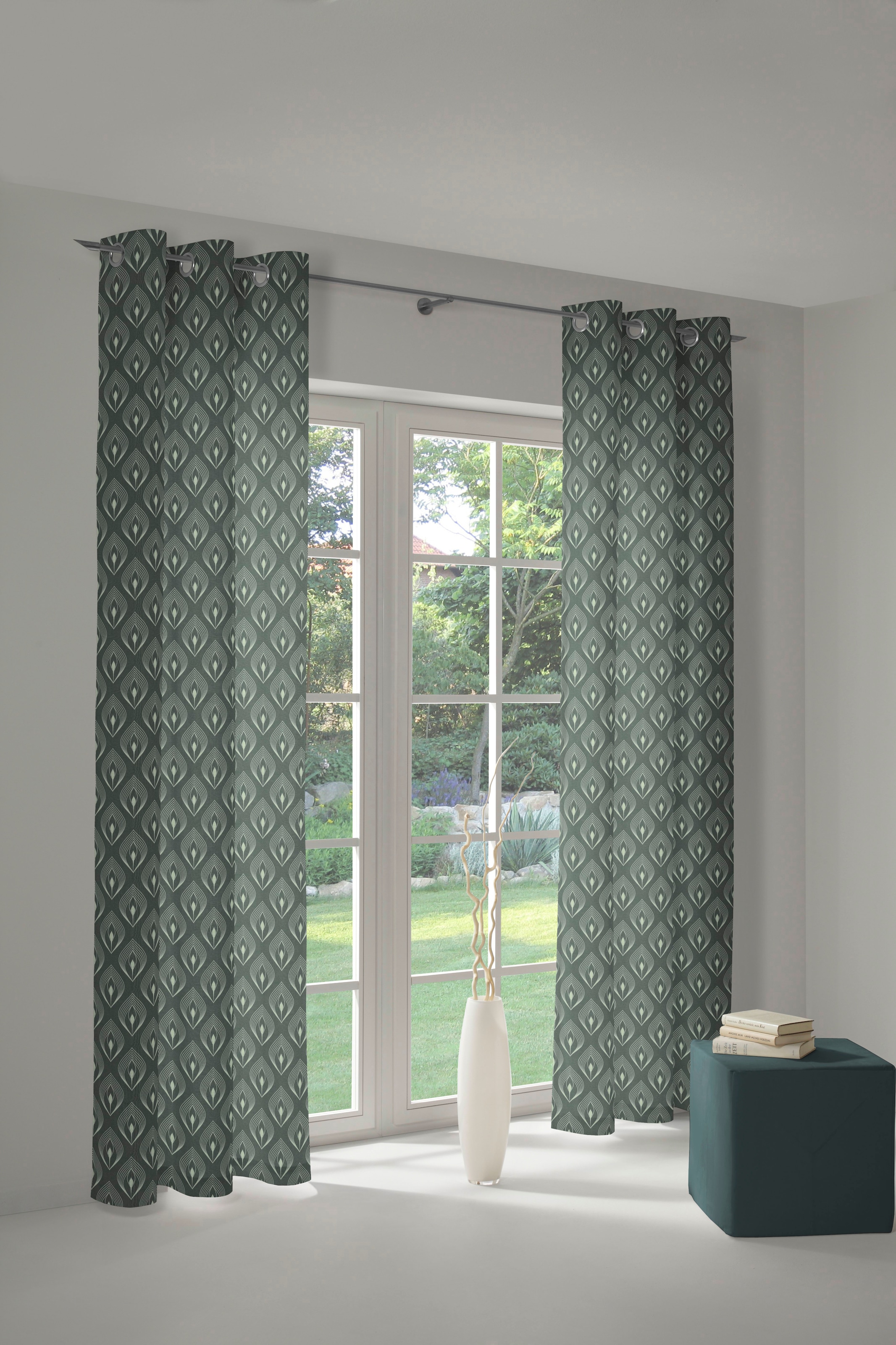 Adam Vorhang "Feathers" Ösen 1 Stk. tlg. aus 100% Bio-Baumwolle günstig online kaufen