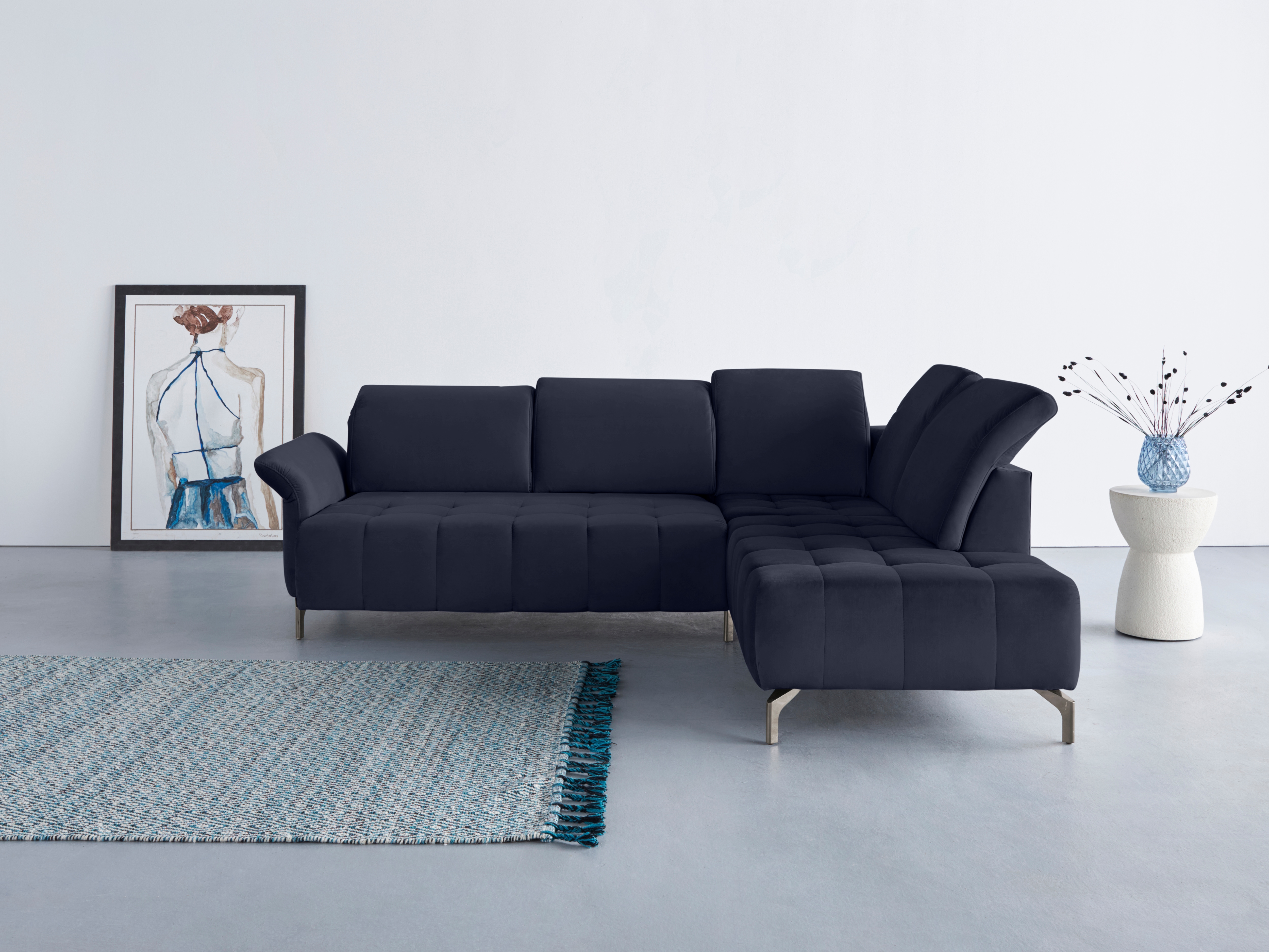 OTTO home Ecksofa "Fresh L-Form" Federkern, wahlweise Kopfteilverstellung und motorischer Vorziehsitz