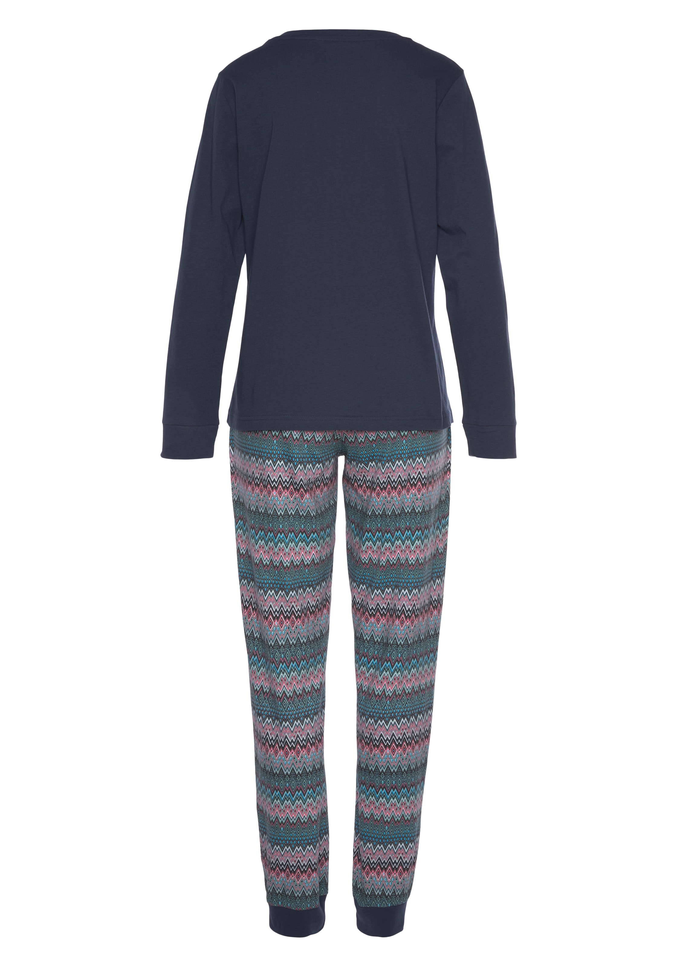 Vivance Dreams Pyjama, (2 tlg.), mit buntem Zick-Zack-Muster